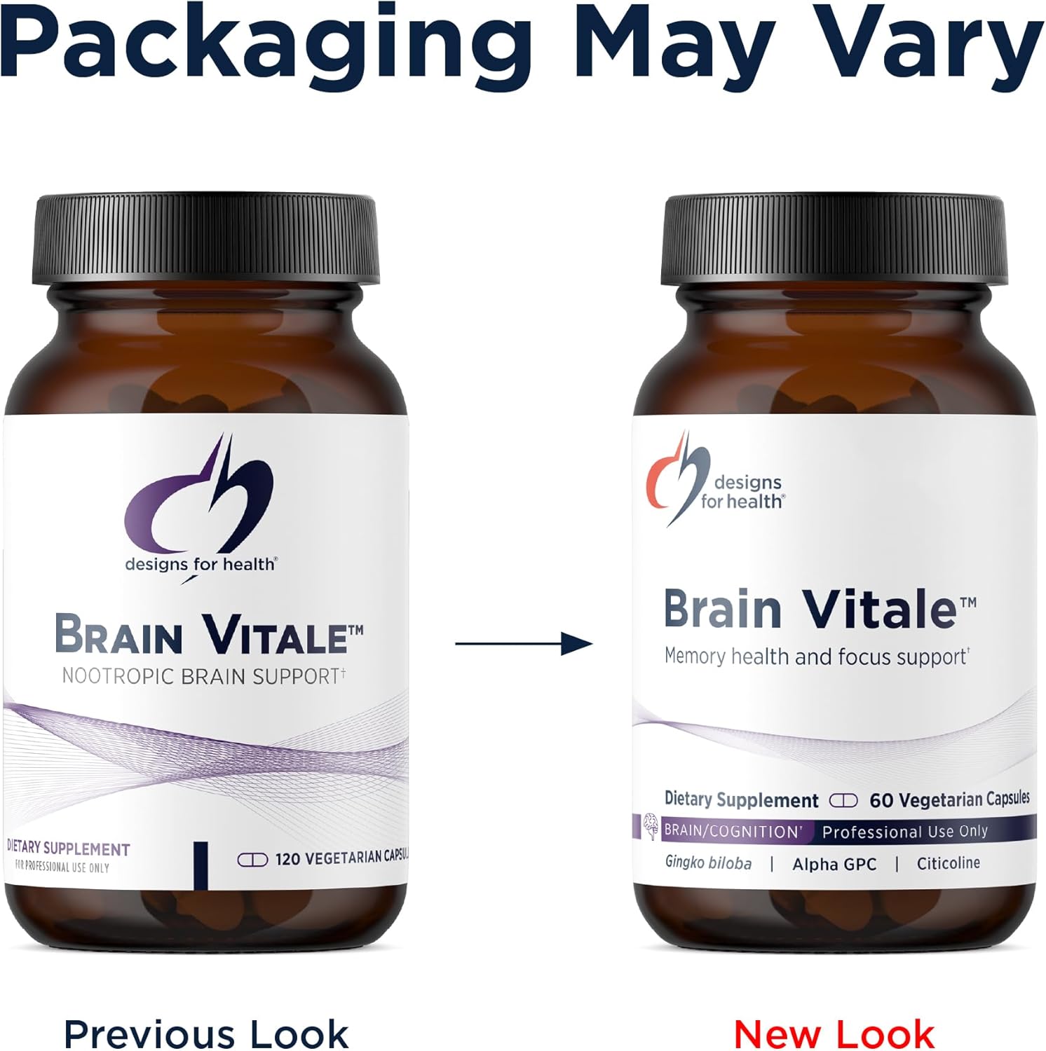 Designs for Health Brain Vitale with Cognizin Citicoline - 'Nootropic' Supplement to Help Support Cognition, Mood + Memory with GPC Choline, Ginkgo + Acetyl L Carnitine HCL (60 Capsules) - Image 4