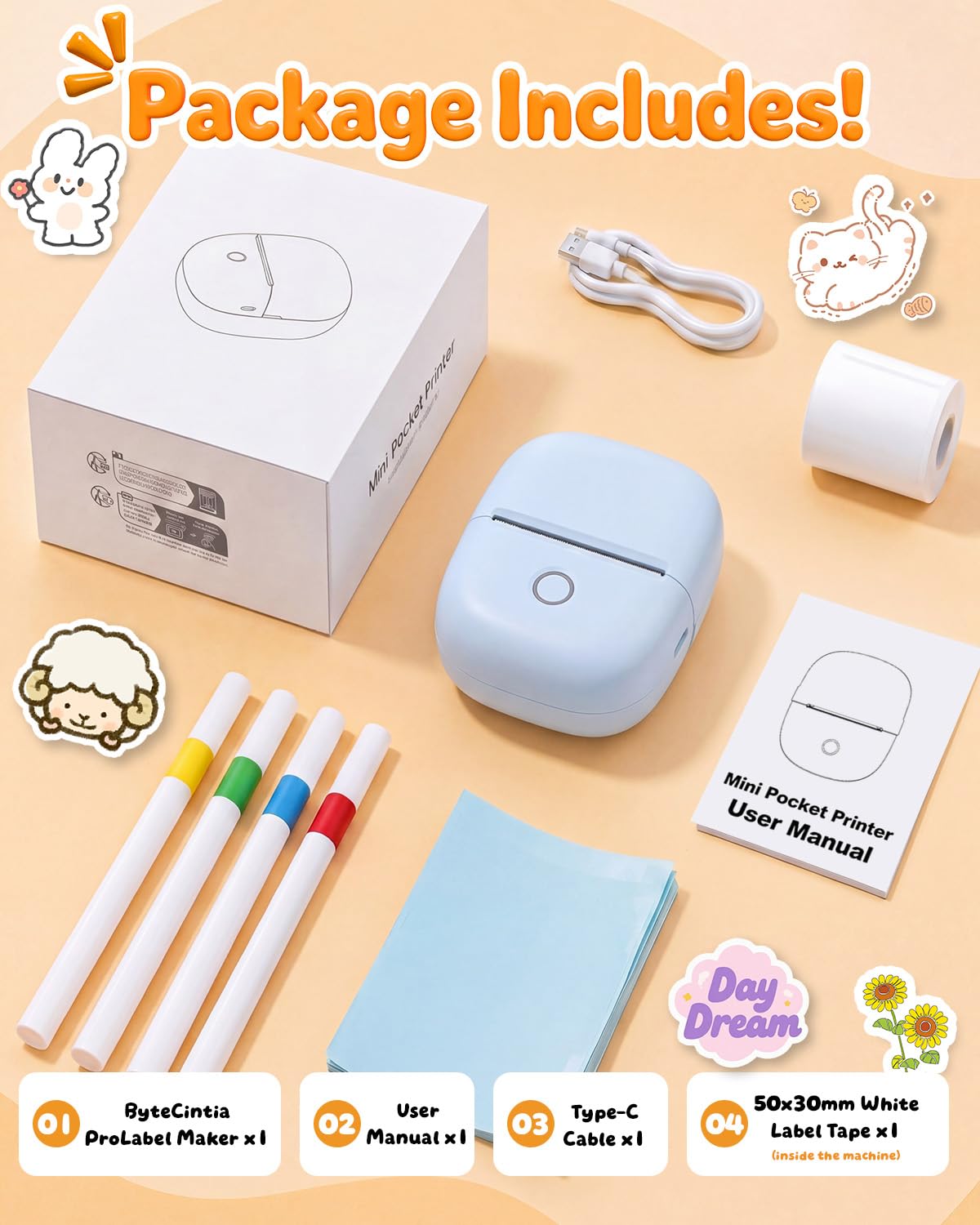 Stampante Tatuaggi per Bambini,Kit Fai da Te Senza Inchiostro con App IA, 40 Fogli per Tattoo e 4 Pennarelli, Giochi Creativi Lavabili Regalo 5-12 Anni (Blu)