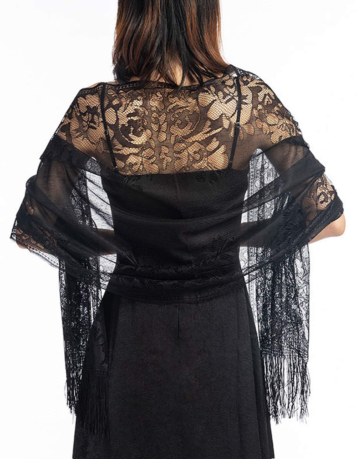 Women's Boho Bohemian Soft Blanket Oversized Fringed Scarf Wraps Shawl Sheer Gift, Sf010-12, L
