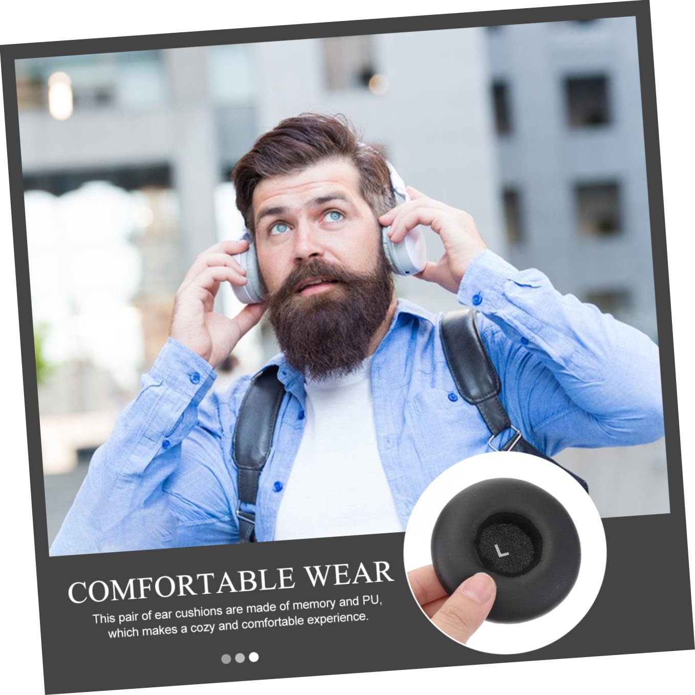 Paire De Coussinets Doreille De Rechange pour Casque Mousse PU Noire Robuste pour Une Meilleure Résistance À Lusure