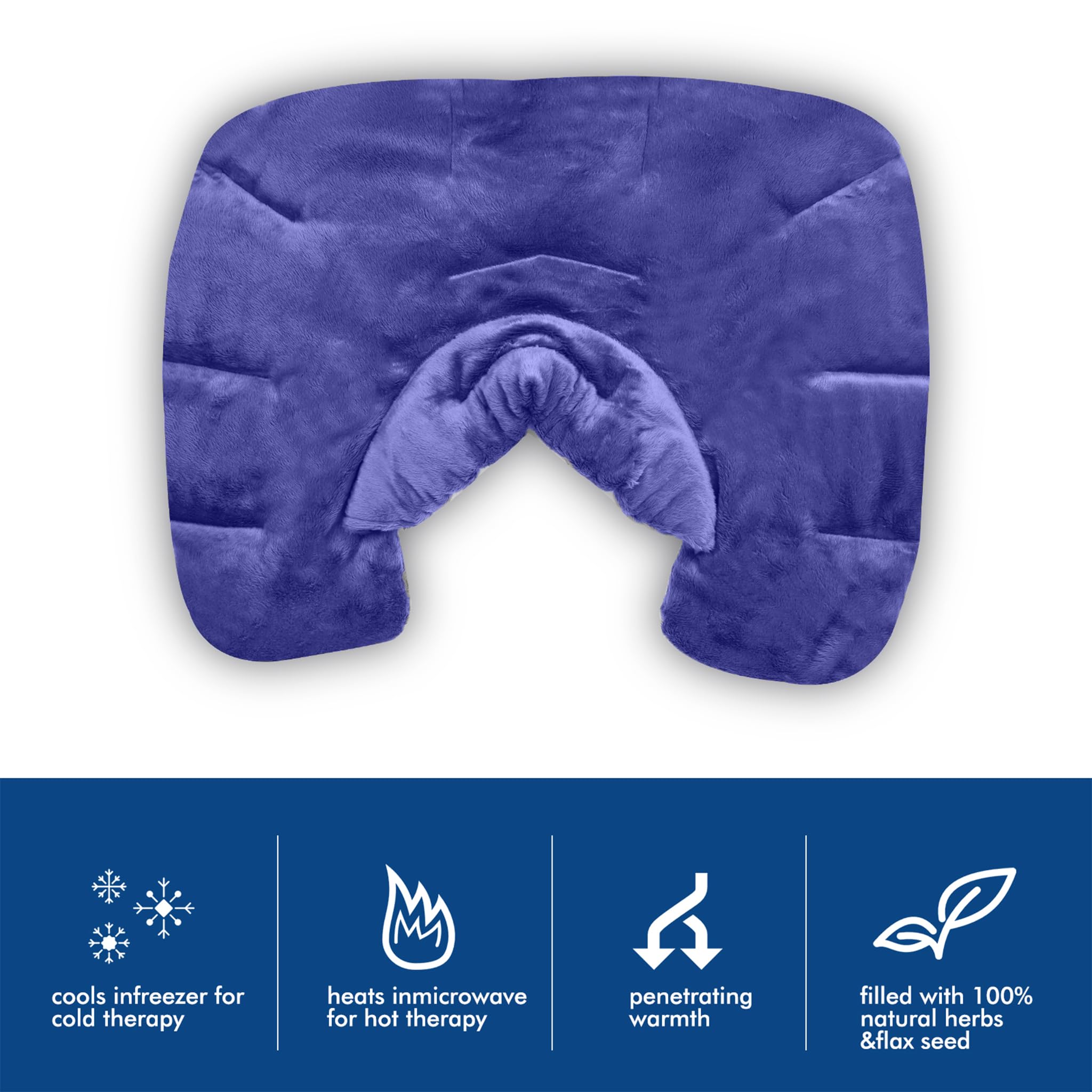 Almohada Térmica de Semillas Naturales para Cuello y Hombros -Almohadilla de Peluche Caliente y frio para microondas, Aromaterapia con Lavanda y Manzanilla-Alivio Rápido de Dolor(Azul)