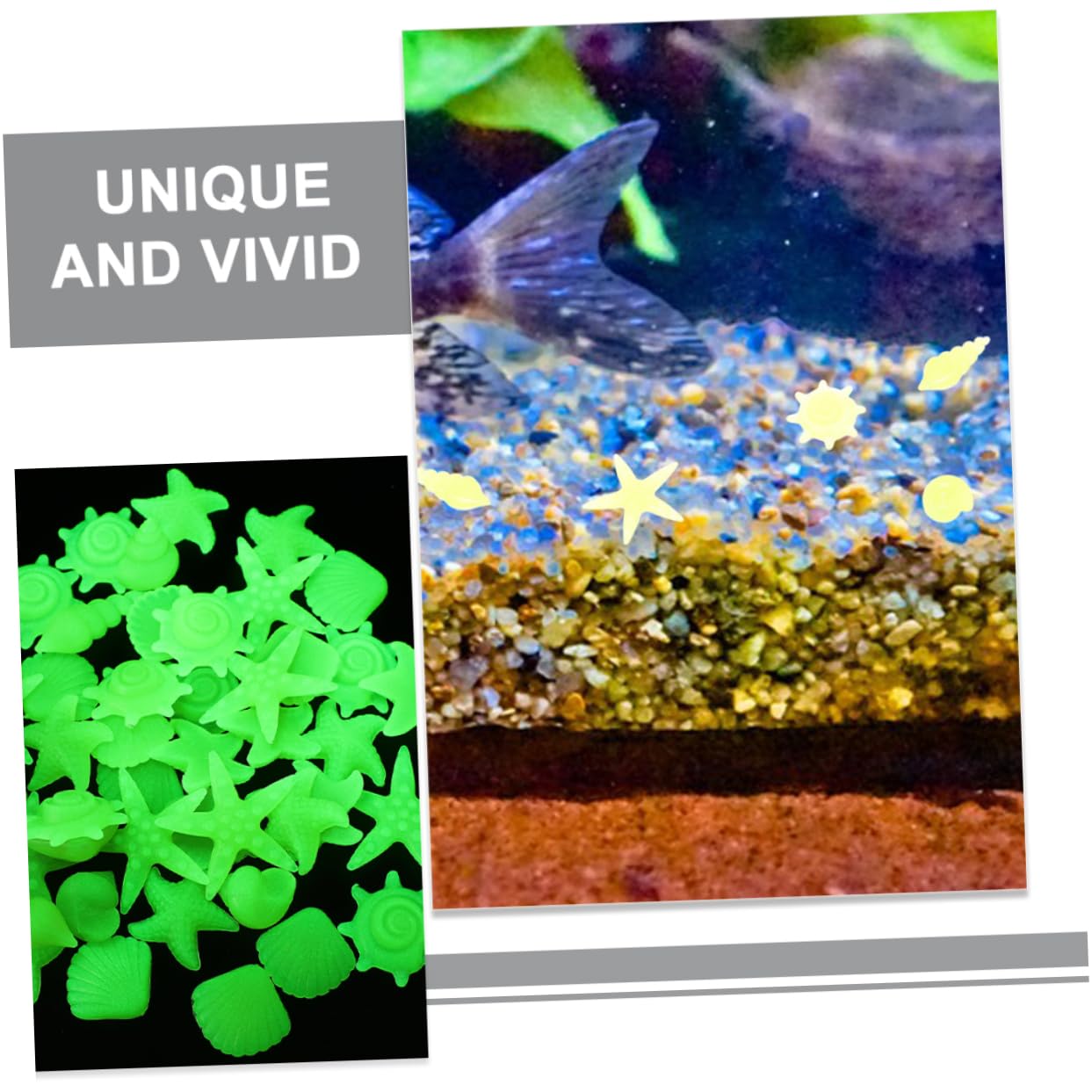 Hohopeti 100pcs Luminous Stone Aquarium Rocks Glow in The Dark Decorations for Betta Fish Tank