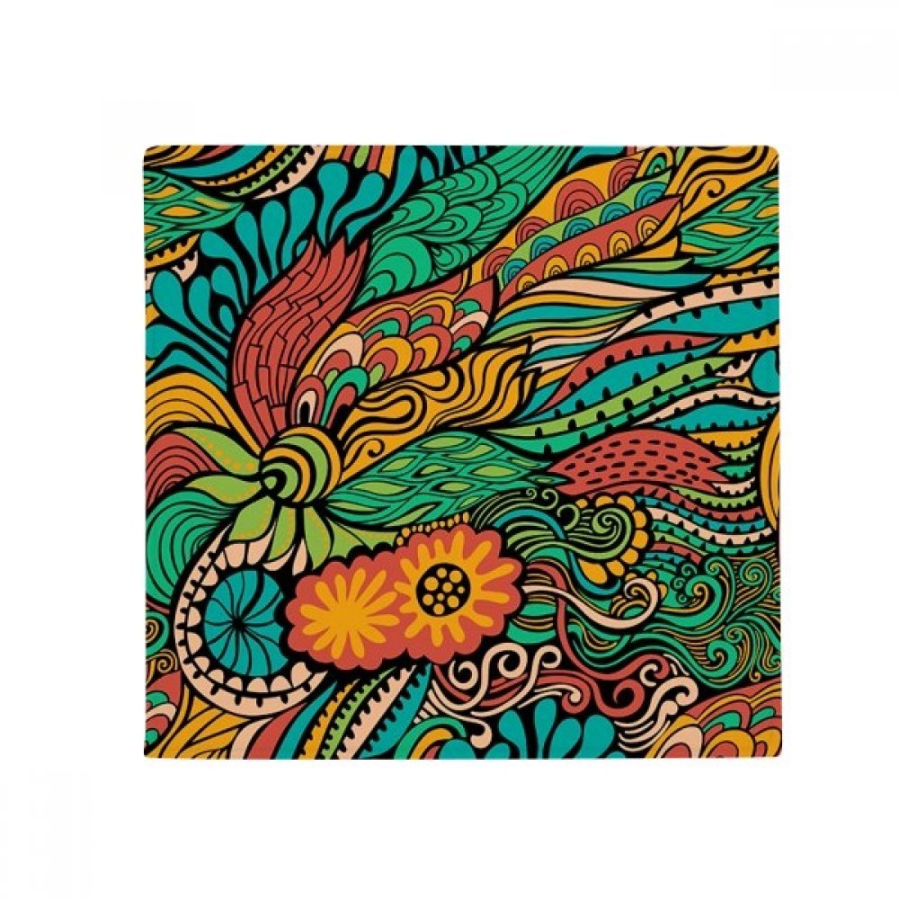 Tapis texture cuir bleu foncé design rond 60cm élégance premium pour votre entrée
