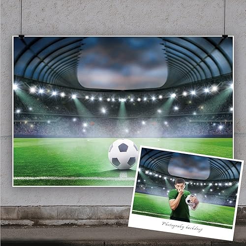 Miniatura 2 de Yeele Fondo de campo de fútbol de 12 x 8 pies, proyector de fondo de competición deportiva para fotografía de recién nacidos, niños, fiesta de