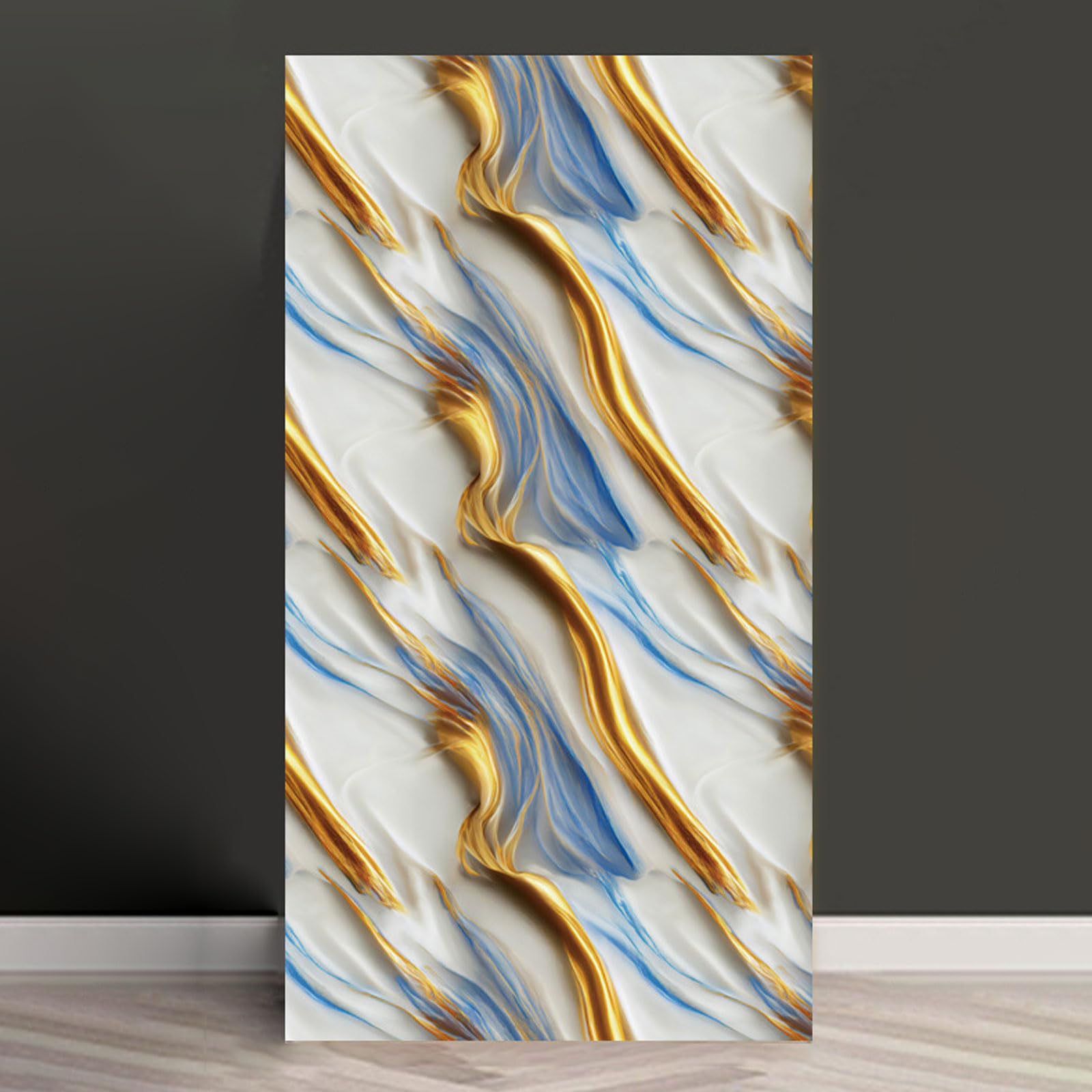 ByteRunning Marble Tiles,Waterproof Vinyls Self Adhesive Wall Tiles,Thicken Self Adhesive Wall Tiles Waterproof Backsplash,Glue Up Ceiling Panels,Easy Installation/Cutting,PVC Shower Walls Panels