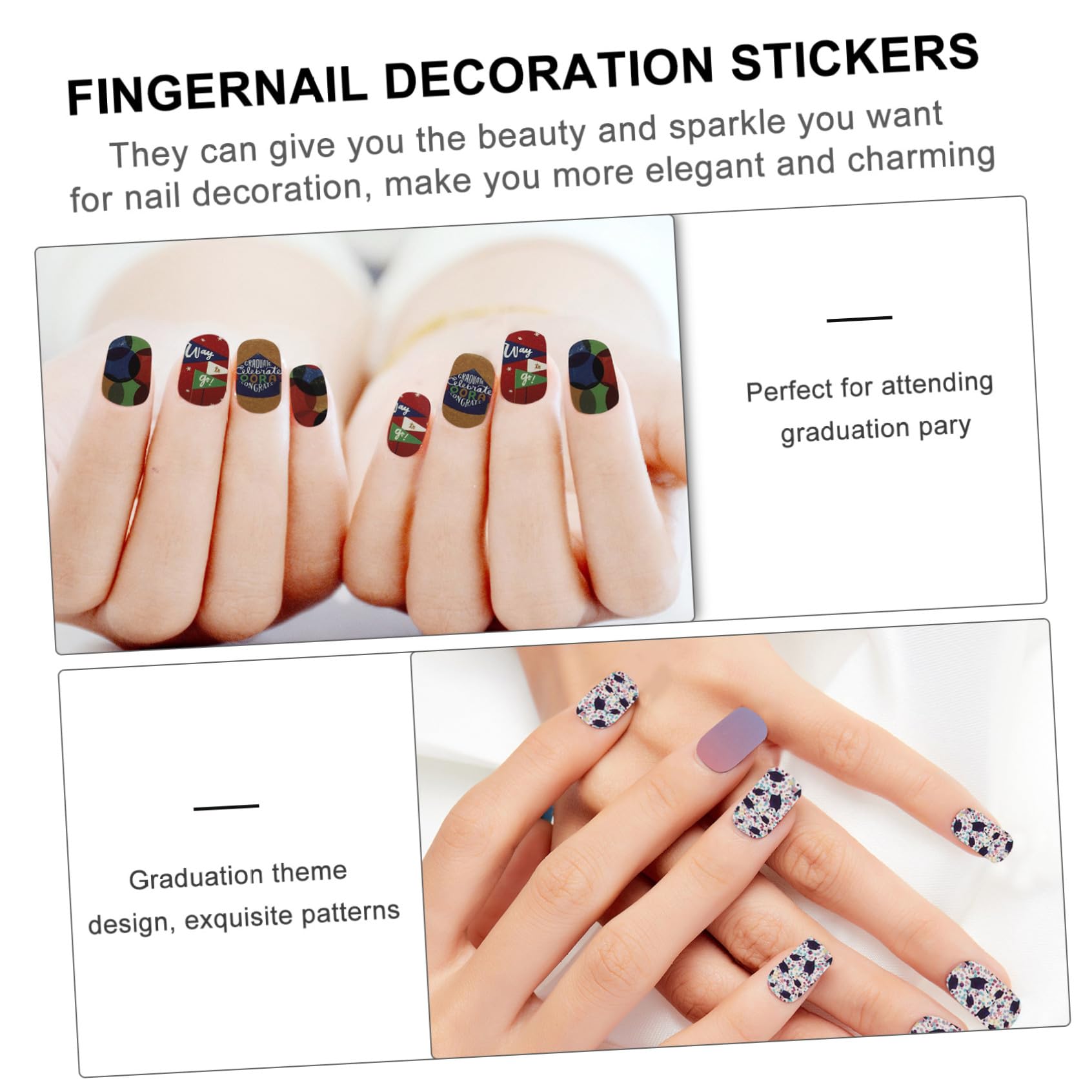 VICASKY 32 fogli, 1 set di adesivi per unghie per nail art