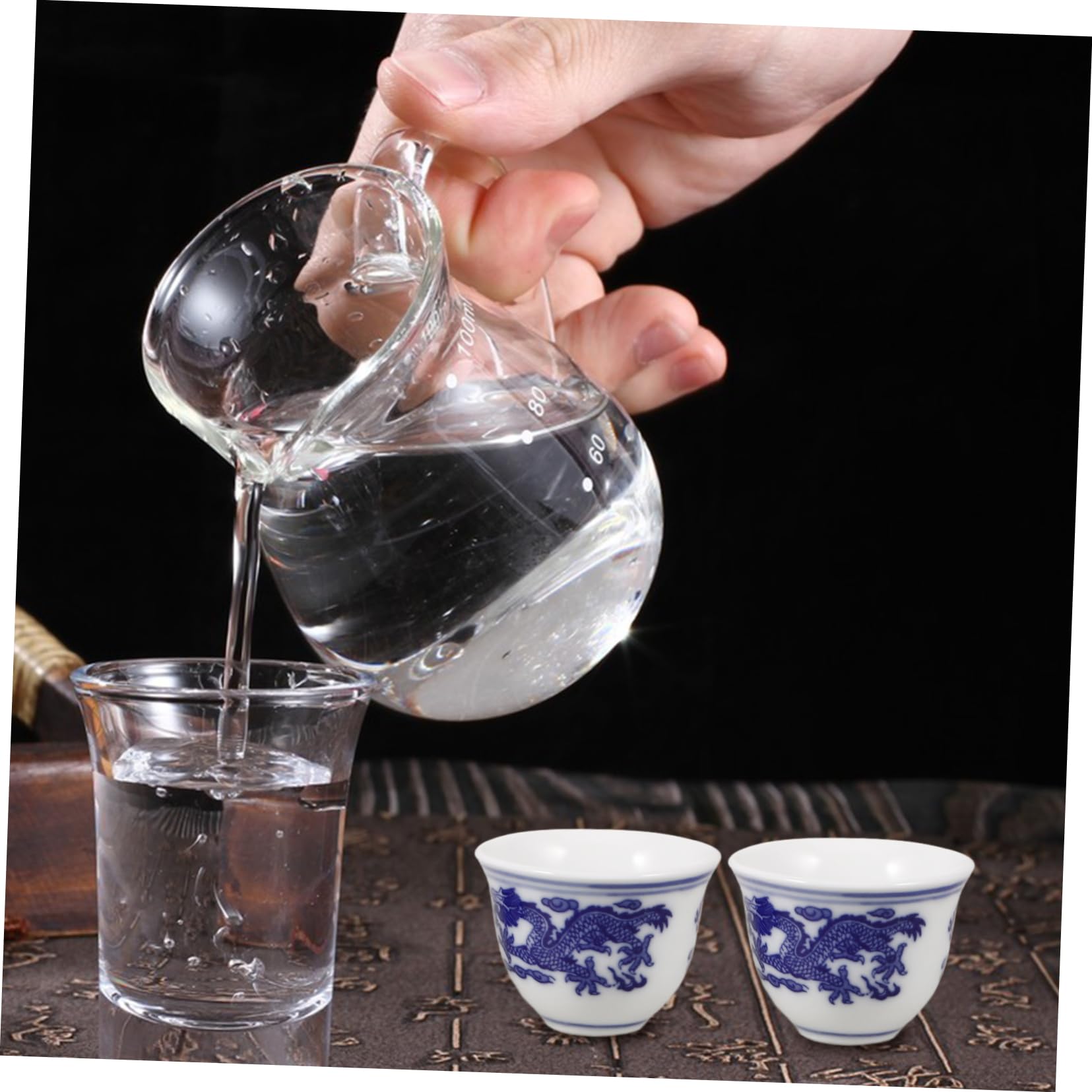 PRETYZOOM 20 Piezas Vaso De De Porcelana Azul y white. Tazón De Té De Kung Fu Taza Para Beber Taza De Té Chino Taza De Te Chino Copa De Vino Del Templo Taza De Tiro Cerámica