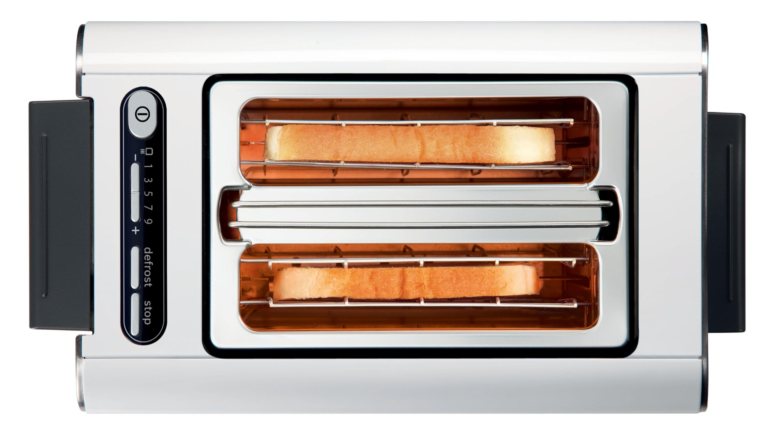 Bosch Tostapane Styline TAT8611N, inserto per panini integrato, funzione sollevamento, scongelamento, spegnimento automatico, centraggio del pane, 800 W, acciaio inox/bianco