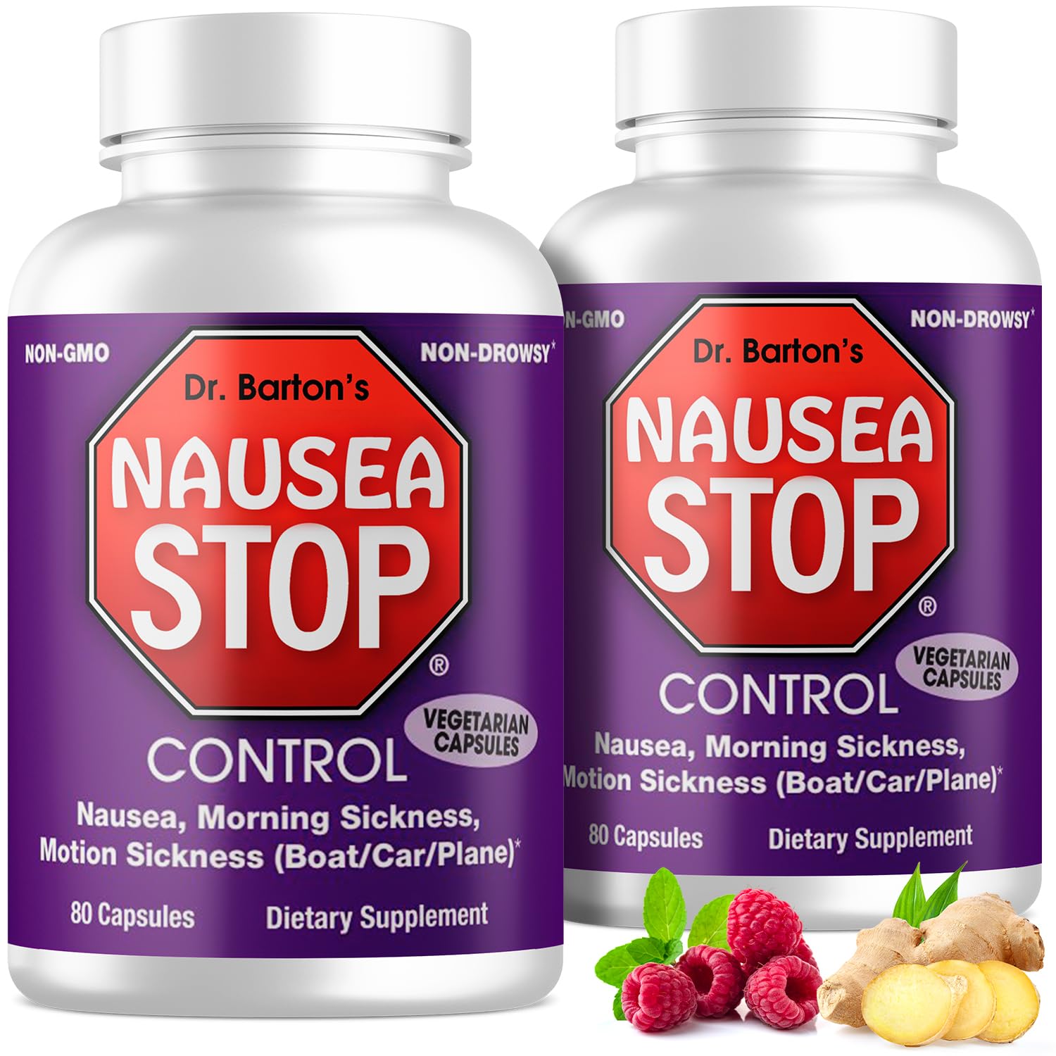 Dr. Barton’s Nausea Stop - Natural Ginger, Non-Drowsy Nausea Relief Pills for Adults & Kids, Anti Nausea, Upset Stomach, Morning Sickness & Pregnancy Nausea - Travel Essentials - 80 Capsules (1 Pack) — Amazon image 8