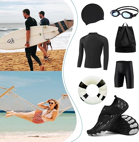 Vista 8 de Zapatos de Agua para Hombres y Mujeres de Secado Rápido Descalzos para Natación Playa Piscina Zapatos Acuáticos Calcetines de Yoga Acuáticos