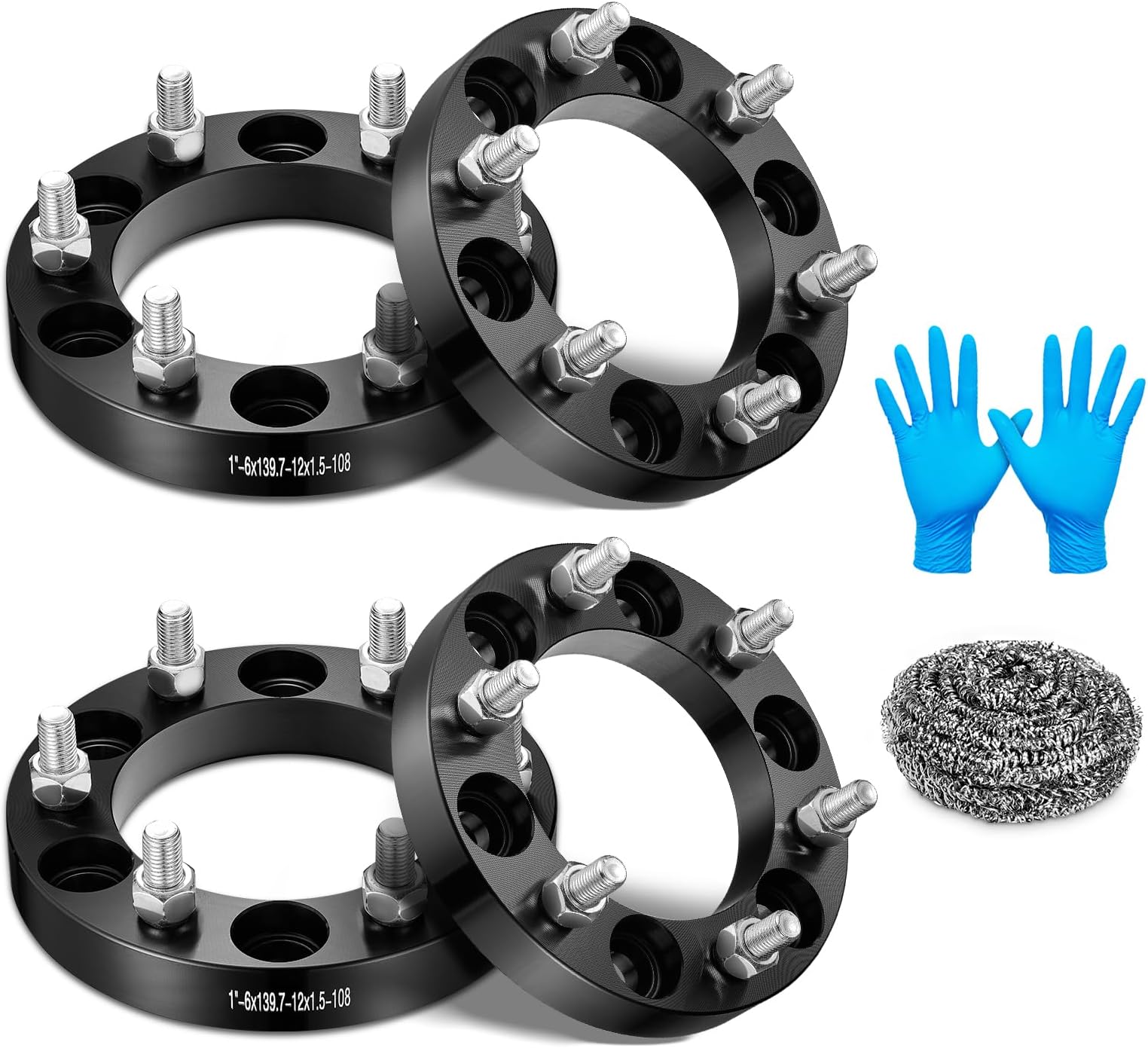 BDFHYK 6x139.7mm Wheel Spacers 1 inch (25mm) Compatible with Toyota 4Runner Tacoma Tundra FJ Cruiser Land Cruiser, Forged 6 Lug Wheel Adapters M12x1.5 & 108 mm Hub Bore, Set of 4, Not Hubcentric