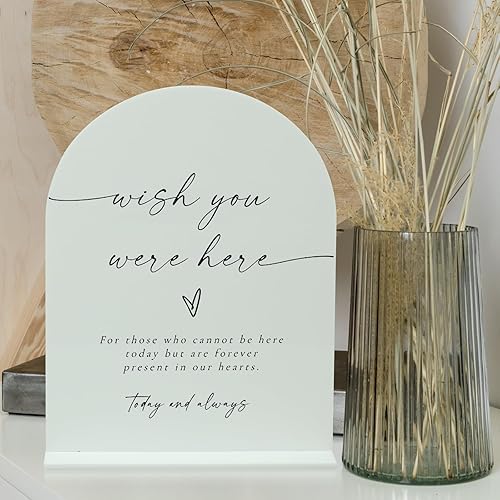 Miniatura 21 de Letrero de arco acrílico con espejo dorado de 5 x 7 pulgadas con soporte, paquete de 10 letreros acrílicos de arco dorado en blanco con base