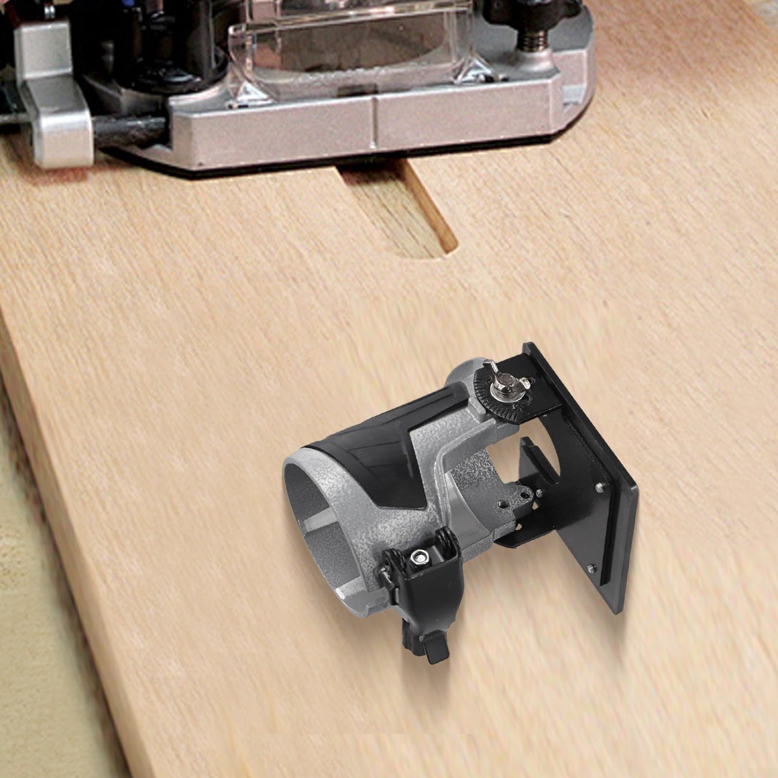 Base inclinable ajustable para fresadora de madera, adecuada para enrutadores manuales eléctricos e inalámbricos, base de fresadora de aluminio