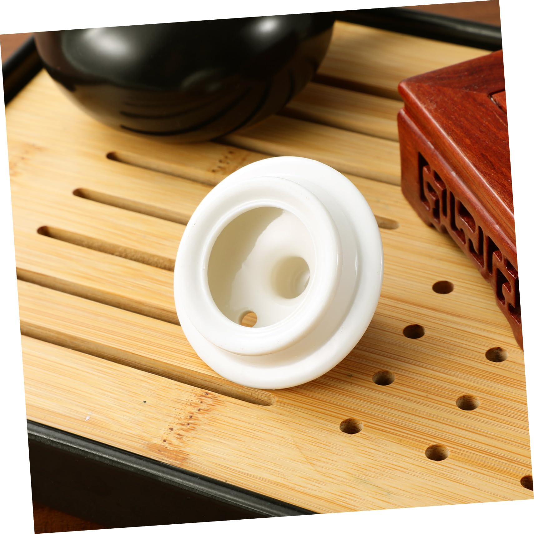 Sosoport Couvercle De Théière Céramique Blanc Résistant Chaleur Remplacement Facile Pour Théière Porcelaine Pour Infusion