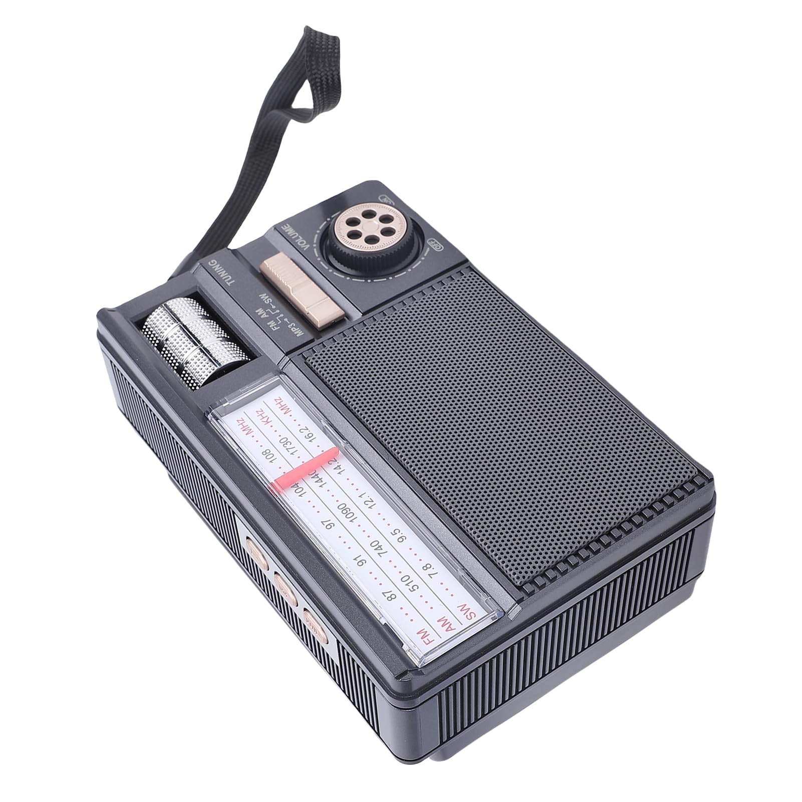 Gugxiom Solarne Radio Bluetooth, Przenośne Radio AM FM SW z Panelem Słonecznym, Akumulatorowy Głośnik Zewnętrzny na Kemping, Obsługa Odtwarzania Kart USB/TF (BLACK)