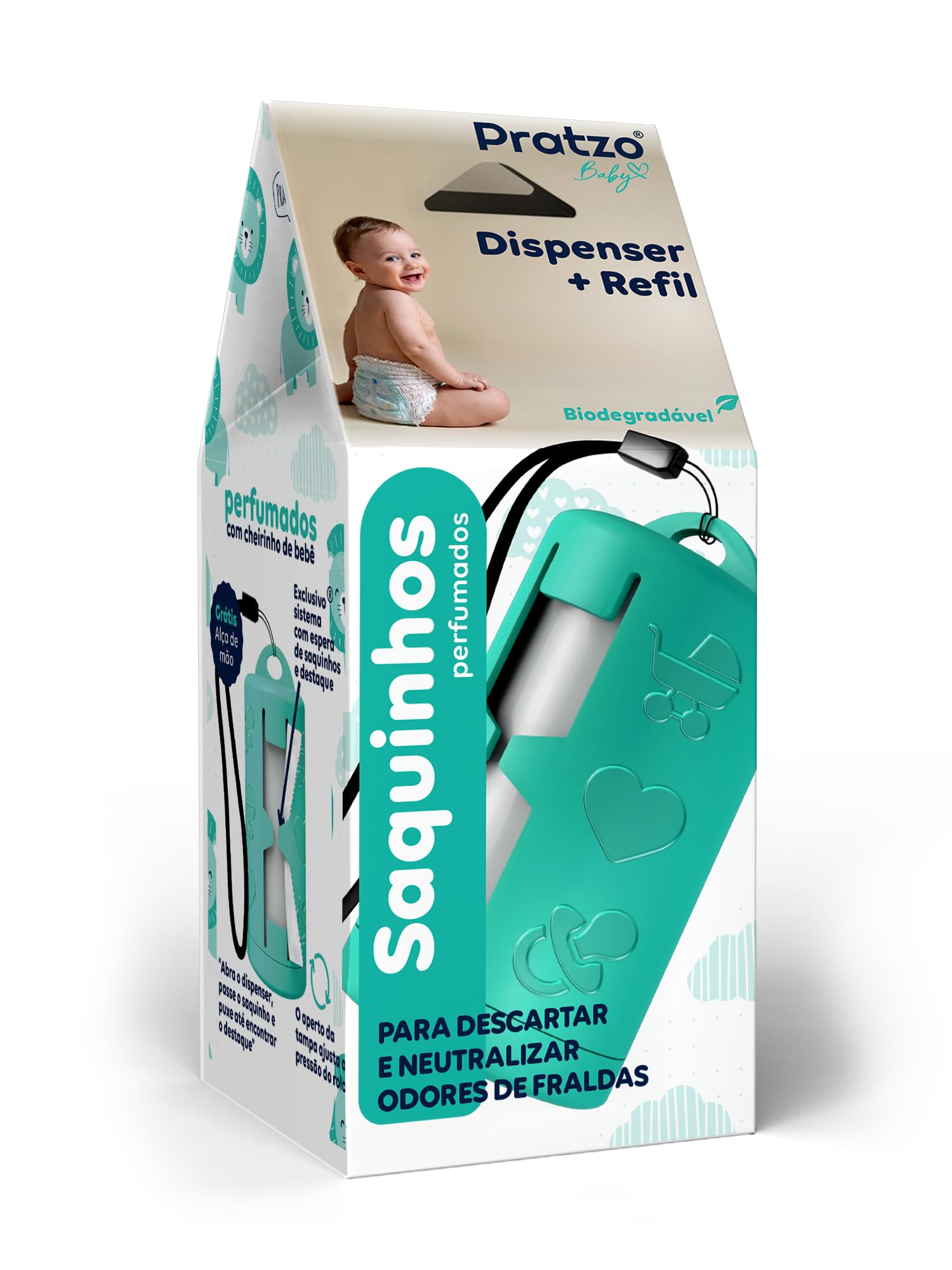 PRATZO BABY DISPENSER E REFIL C/ 40 SACOS : Amazon.com.br: Bebês