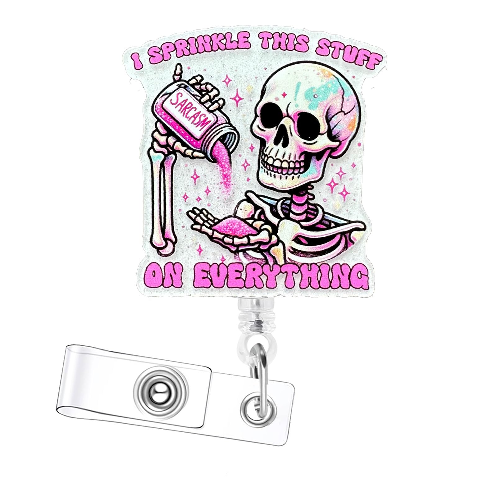 Humorous Retractable Badge Reel,ID Card Badge Holder for Nurse Coworker Medical Worker