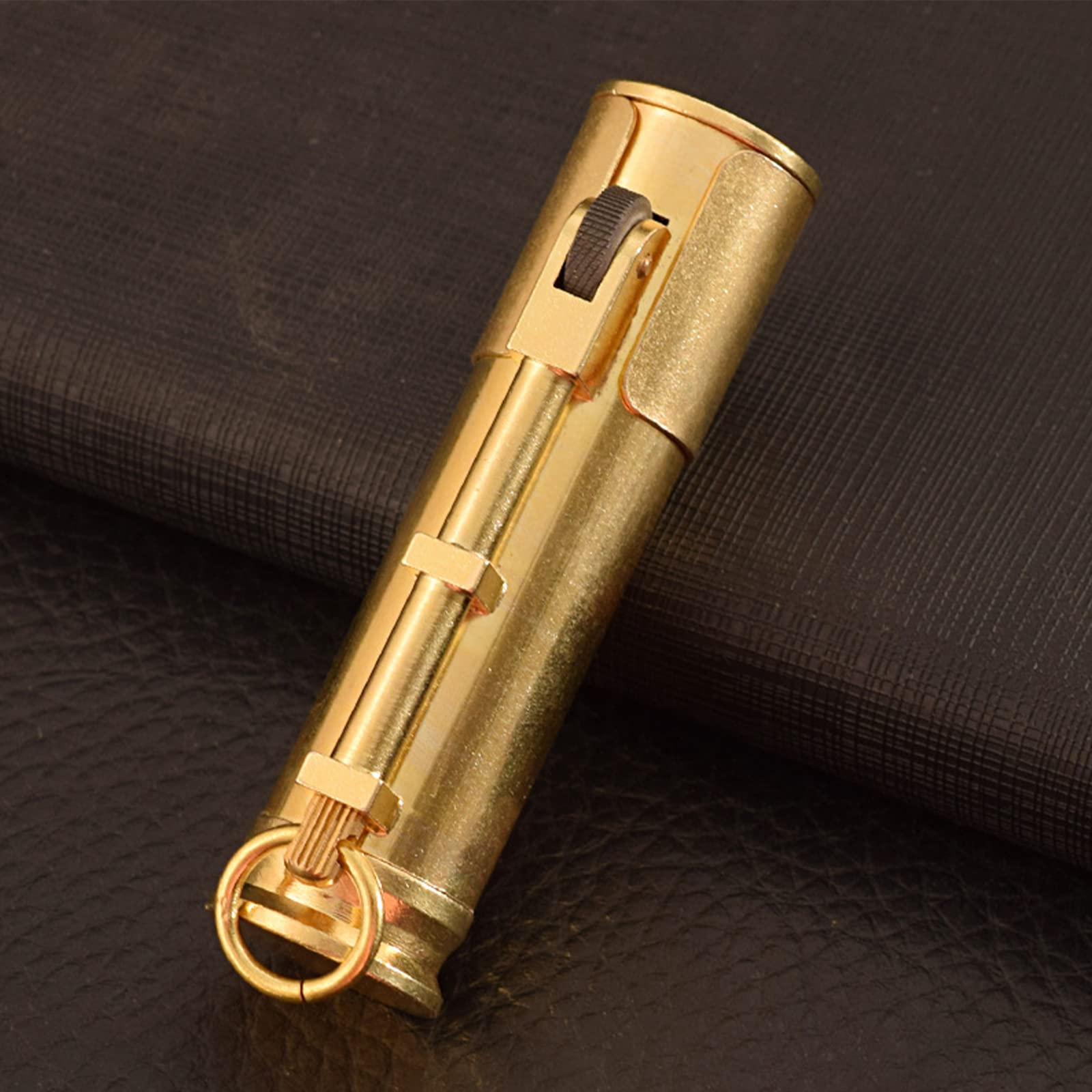 Briquets Au Kérosène Vintage Flamme Rétro Meule en Métal Essence Cigarette en Forme de Coquille de Balle Briquets Cool Gadgets Créatifs avec Boîte-Cadeau