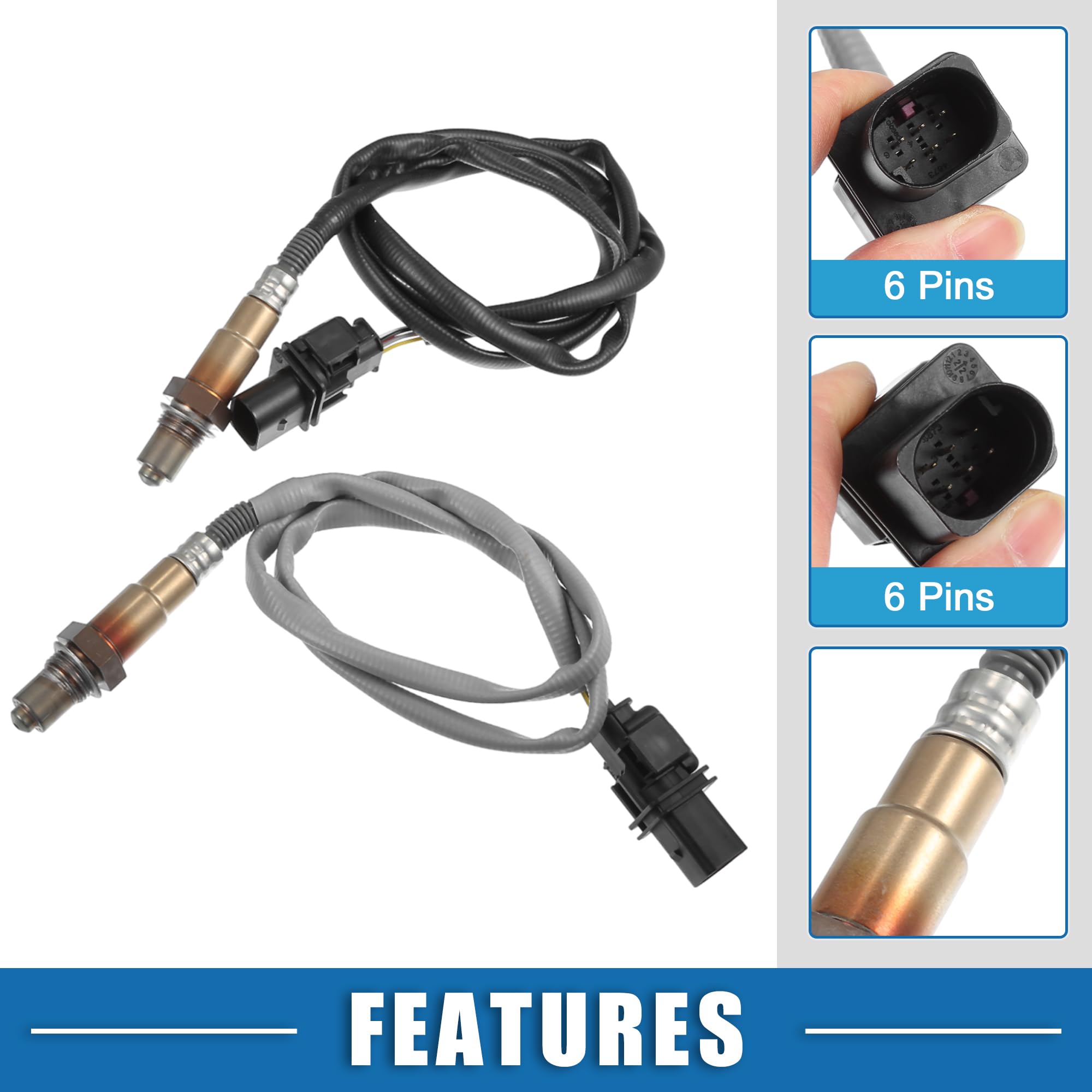 A ABSOPRO Sensor De Oxígeno Nº11787558055 Para BMW X3 07-10 1pc | Material: Plástico, Metal, Color: Negro, Gris, Rosca M18x1.5, 6 Pines, Compatible Para BMW 128i/328i/335i 08-13