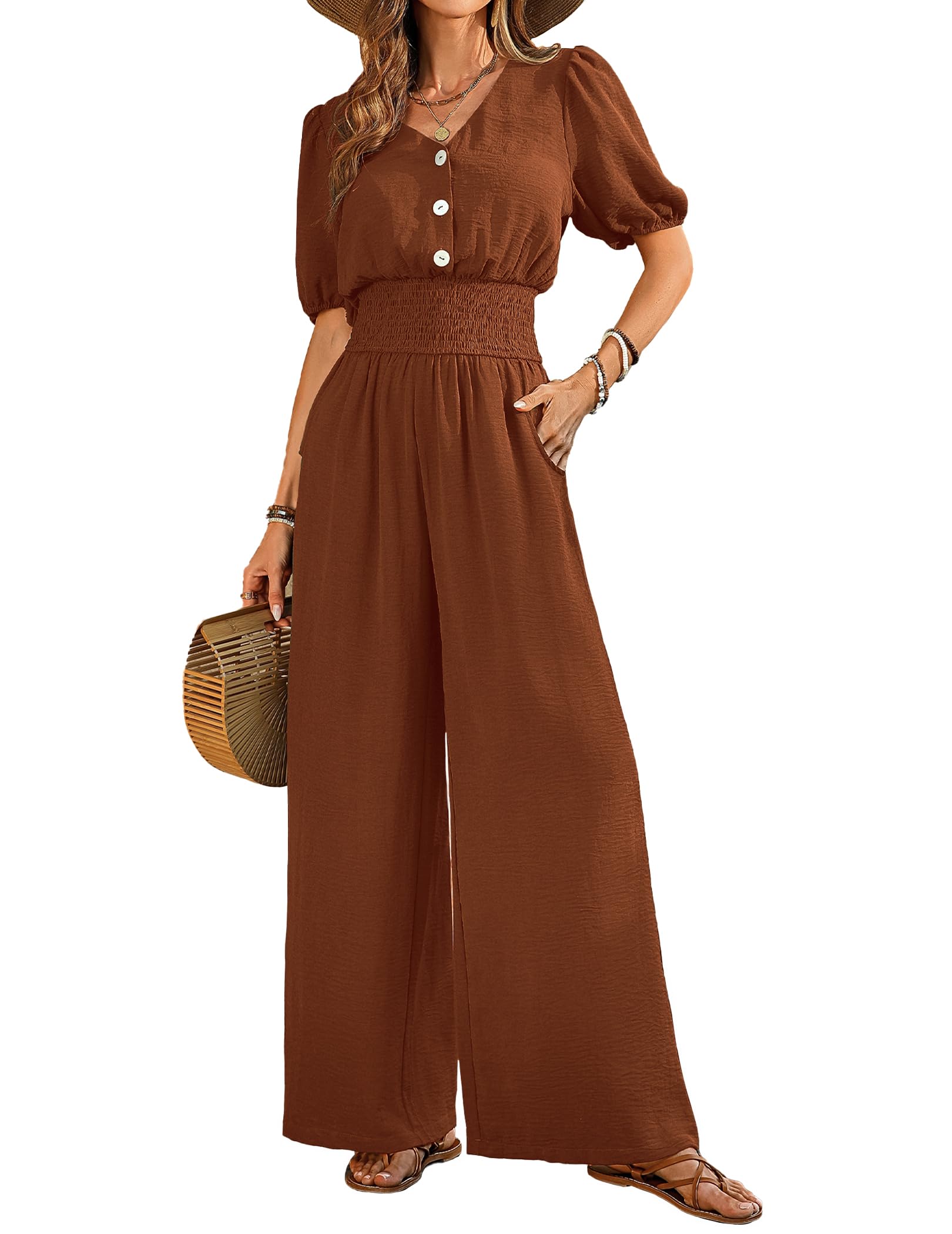LOOKBOHO V-Neck Jumpsuit