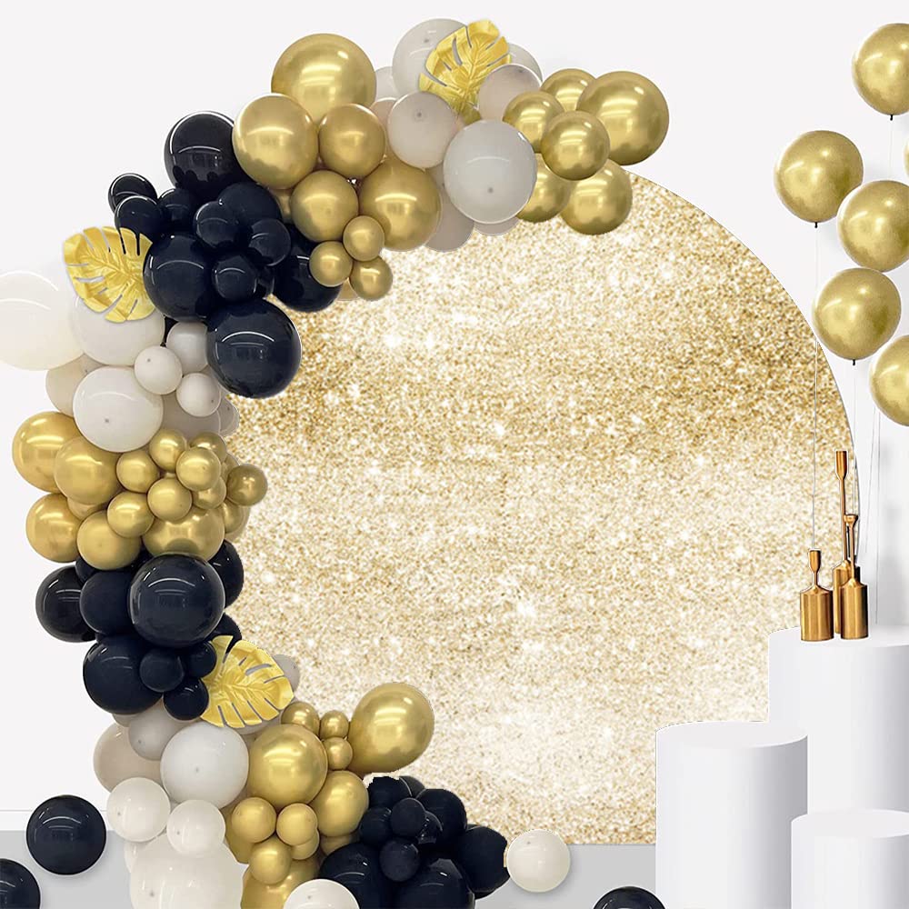 2 x 2 m Oro Glitter Sfondo Rotondo Lucido Brillante Paillettes Starlight Cerchio Fotografia Sfondo Rotondo Stand Copertura Baby Shower Nuziale Festa di Compleanno Decorazione Photo Booth Prop