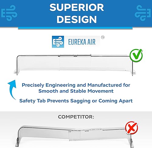 Miniatura 3 de Deflector de ventilación  Redirige el flujo de aire  Se adapta a registros de ventilación de 10 a 14 pulgadas de ancho para pisos, paredes y techos