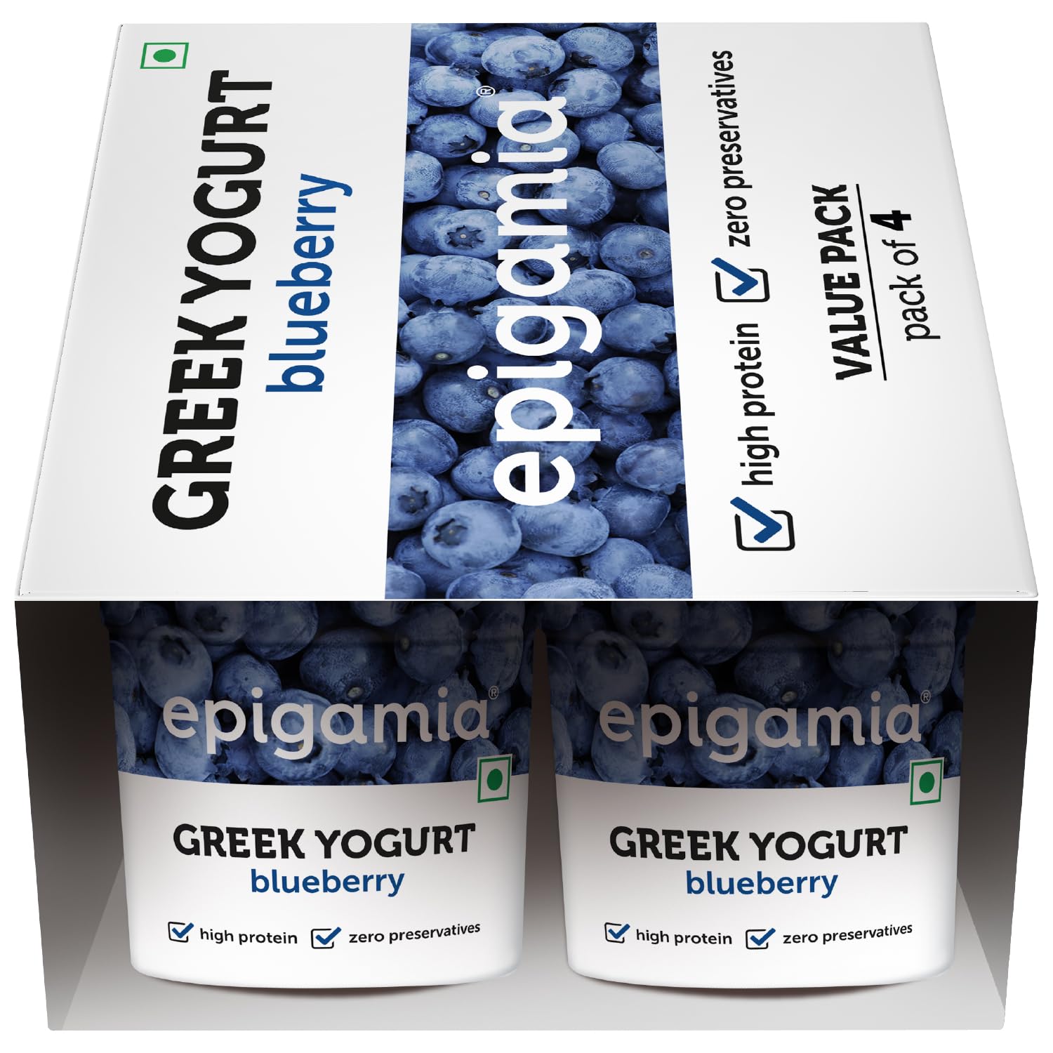 Epigamia Blueberry Greek Yogurt 85Gms (Pack of 4)-image-41