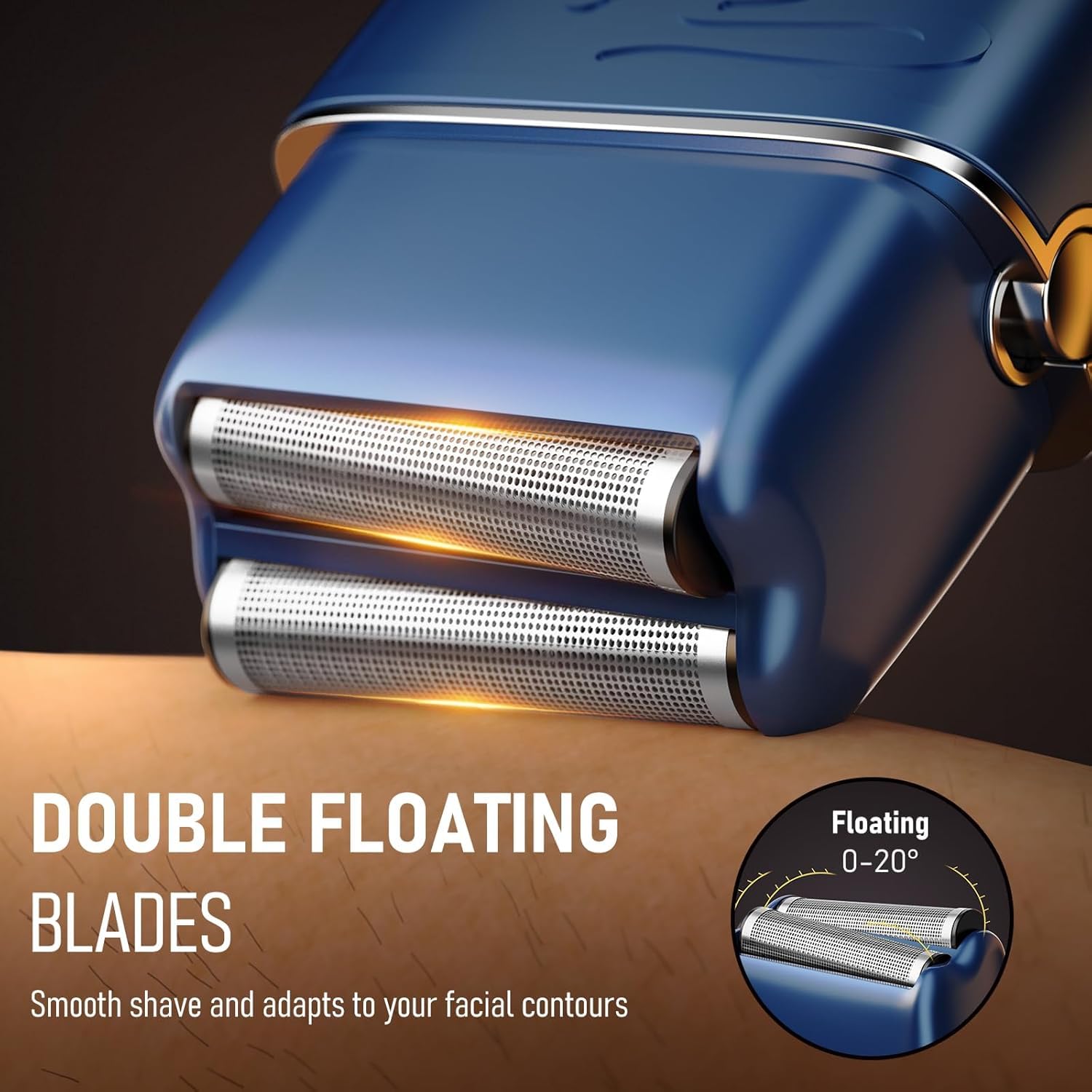 Foil Shavers for Men, Upgraded Blades Electric Razor with 3 Adjustable Speeds, Type-C Rechargeable, IPX7 Waterproof, Electric Shavers for Men Face Use Travel Home(Blue)