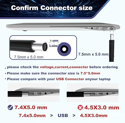 Miniatura 3 de Cargador de portátil de 90 W para Dell Latitude E6430 E6440 E6410 E6420 E6230 E6330 E6400 E6500 E6520 E6530 E6510 E7250 E7440, Precision M2400 M4400