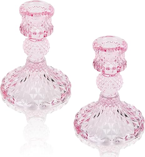 Miniatura 10 de Portavelas de cristal, 2 piezas de palitos decorativos para velas de pilar para eventos formales, bodas, fiestas, centros de mesa, centros de mesa