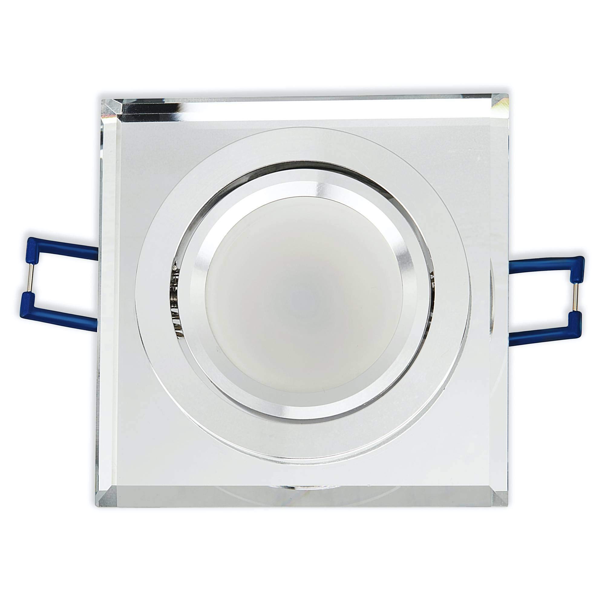 10x LED Einbaustrahler Set Glas rund - transparent 6,5 Watt neutralweiß 230 Volt - Einbau-Spot Schwenkbar flach als Deckenleuchte Decken-Strahler - Einbauleuchte 6,5 Watt5-80mm Bohrloch