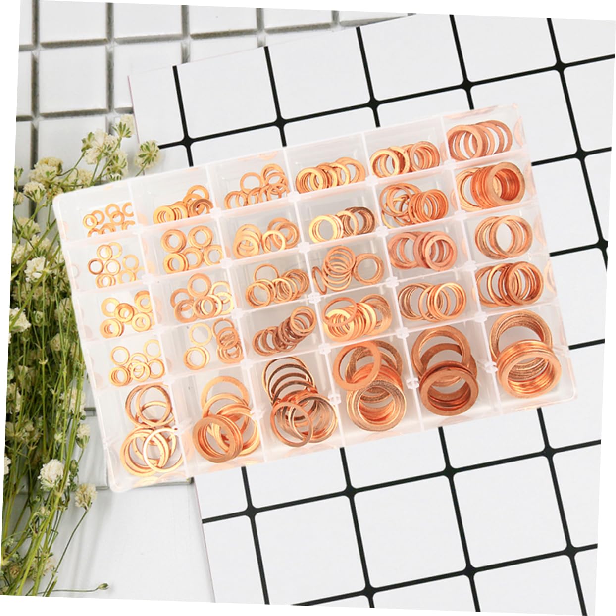 Rondelles Plates D’étanchéité en Cuivre 300 Pièces, Boîte Assortie