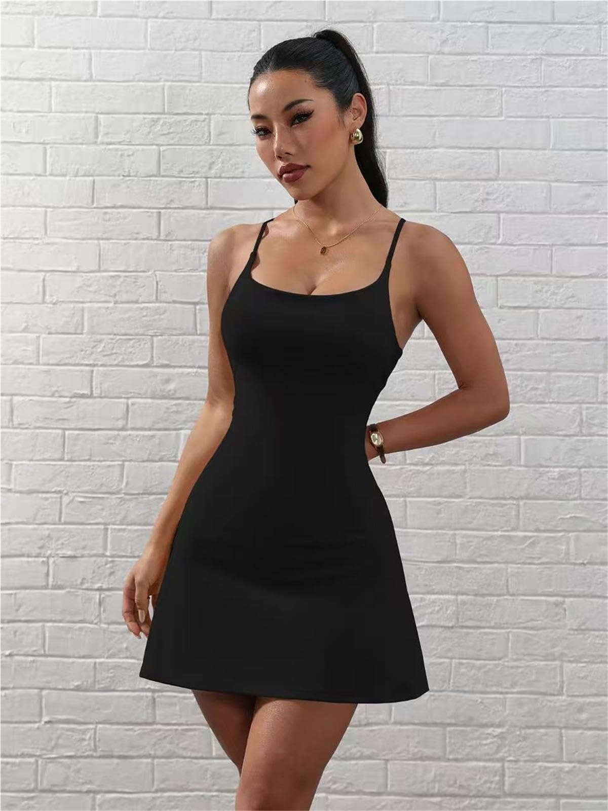 Vestito Tennis Donna Abito da Tennis con Scollo Quadrato