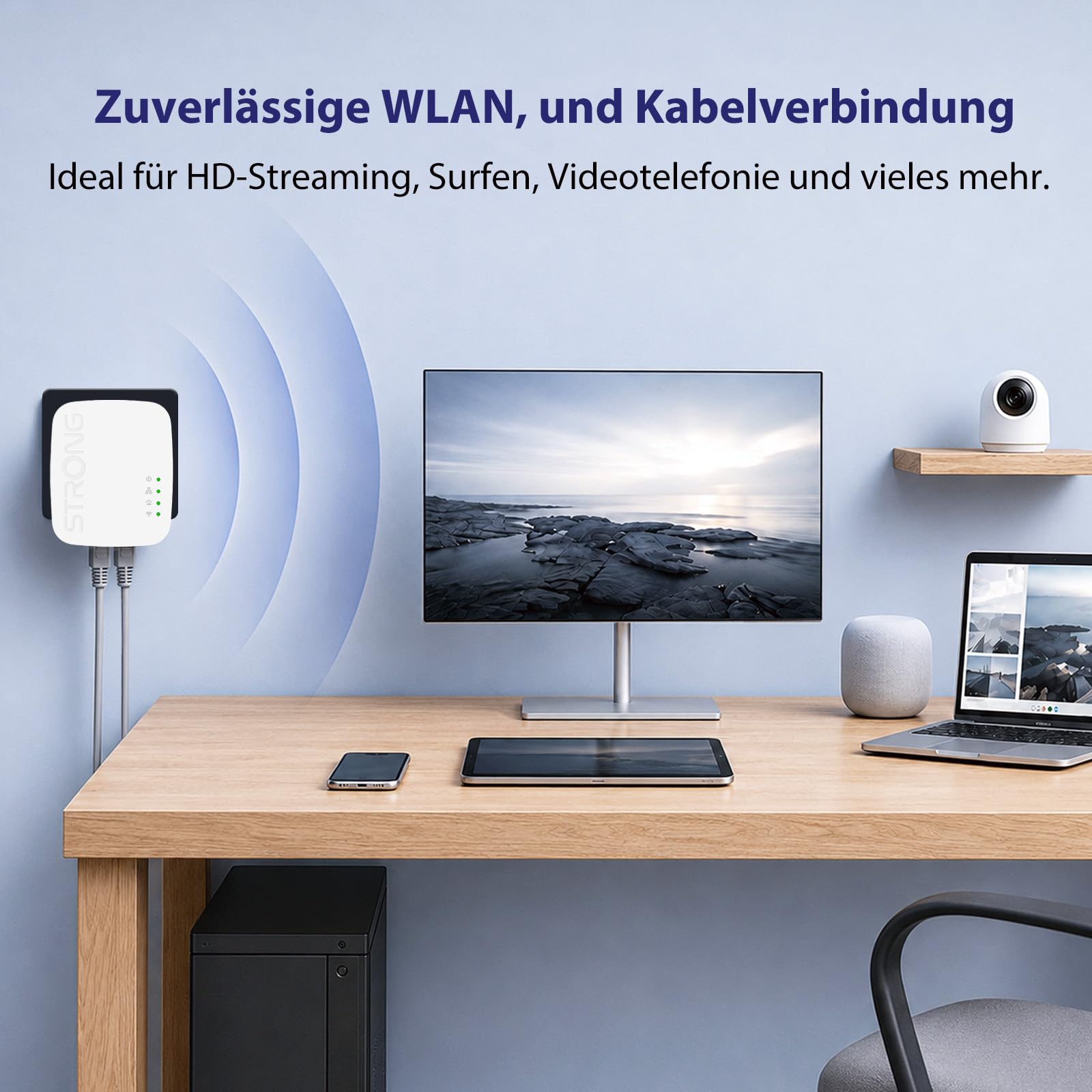 STRONG AV600 Powerline WLAN Kit, WiFi 300 Mbit/s, 2 Ethernet LAN-Ports