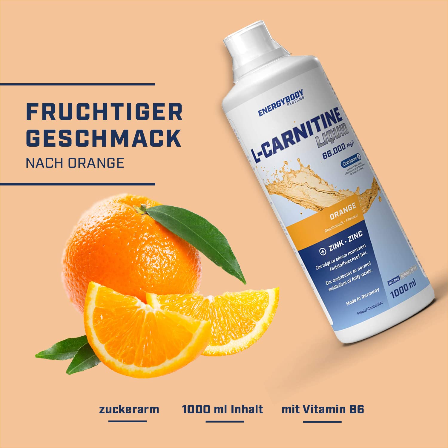 l carnitin flüssig Energybody L-Carnitine Liquid mit Zink, L-Carnitin hochdosiert flüssig, mit  Dosierbecher, 1000 ml, Orange Geschmack : Amazon.de: Drogerie & Körperpflege