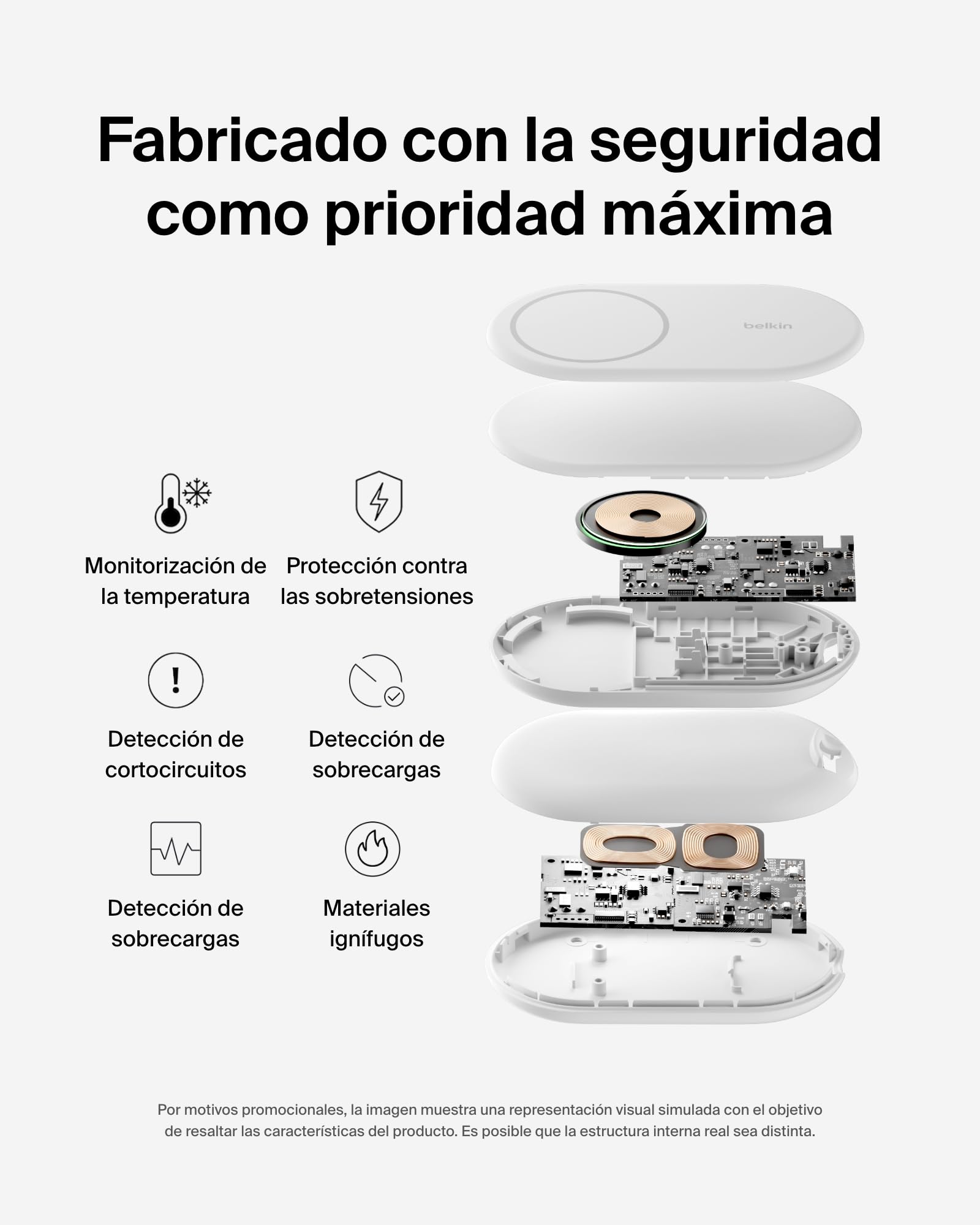 Belkin BoostCharge Cargador Inalámbrico con Qi2, Soporte Magnético Plegable 15W, Compatible con MagSafe, Cargador rápido portátil, admite Modo Standby, para iPhone 17, 16, 15, 14 y 13 - Blanco