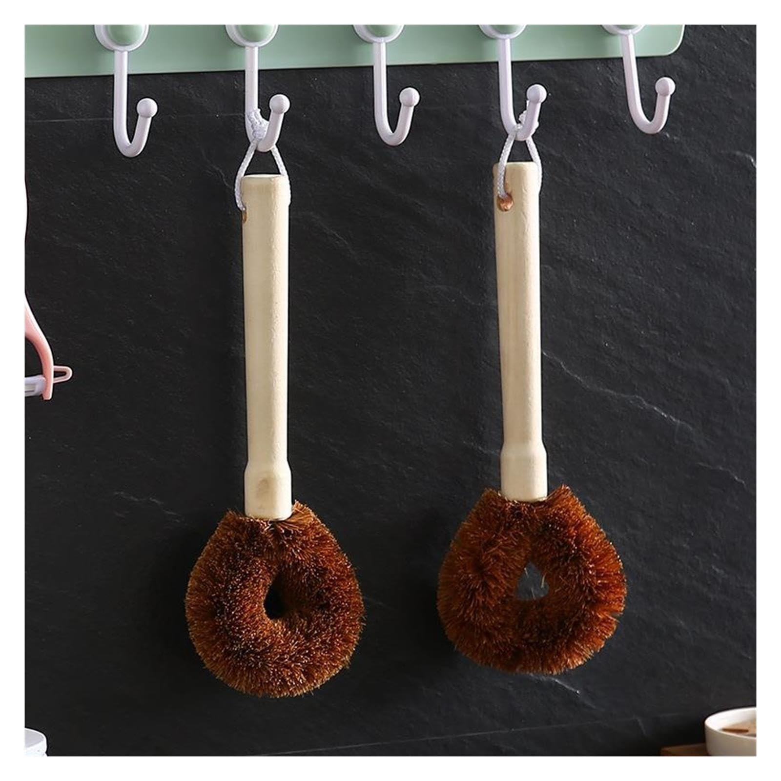 4pcs Coconut Brown Pot Washing Brush pour Cuisine