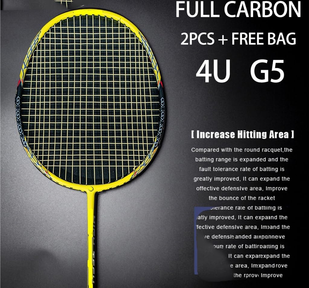Badminton Set Racchetta da Badminton Leggera in Fibra di Carbonio, 2 Pezzi/Lotto, velocità, Durata Professionale, Allenamento