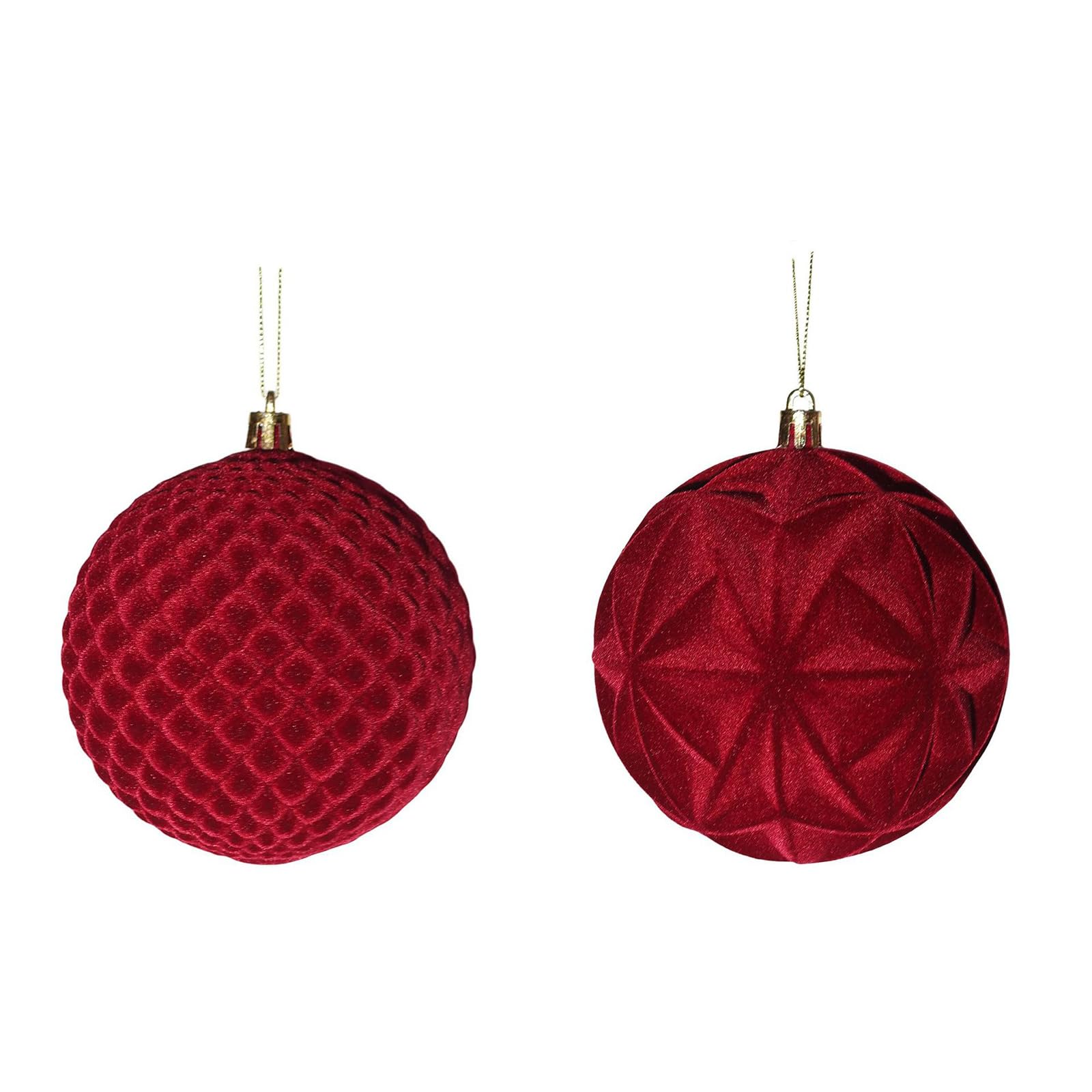 2PCS Large Christmas Globes Ornaments Shatterproof Hanging Set for Tree Holiday Party Decorations Wine Red Christmas Globes