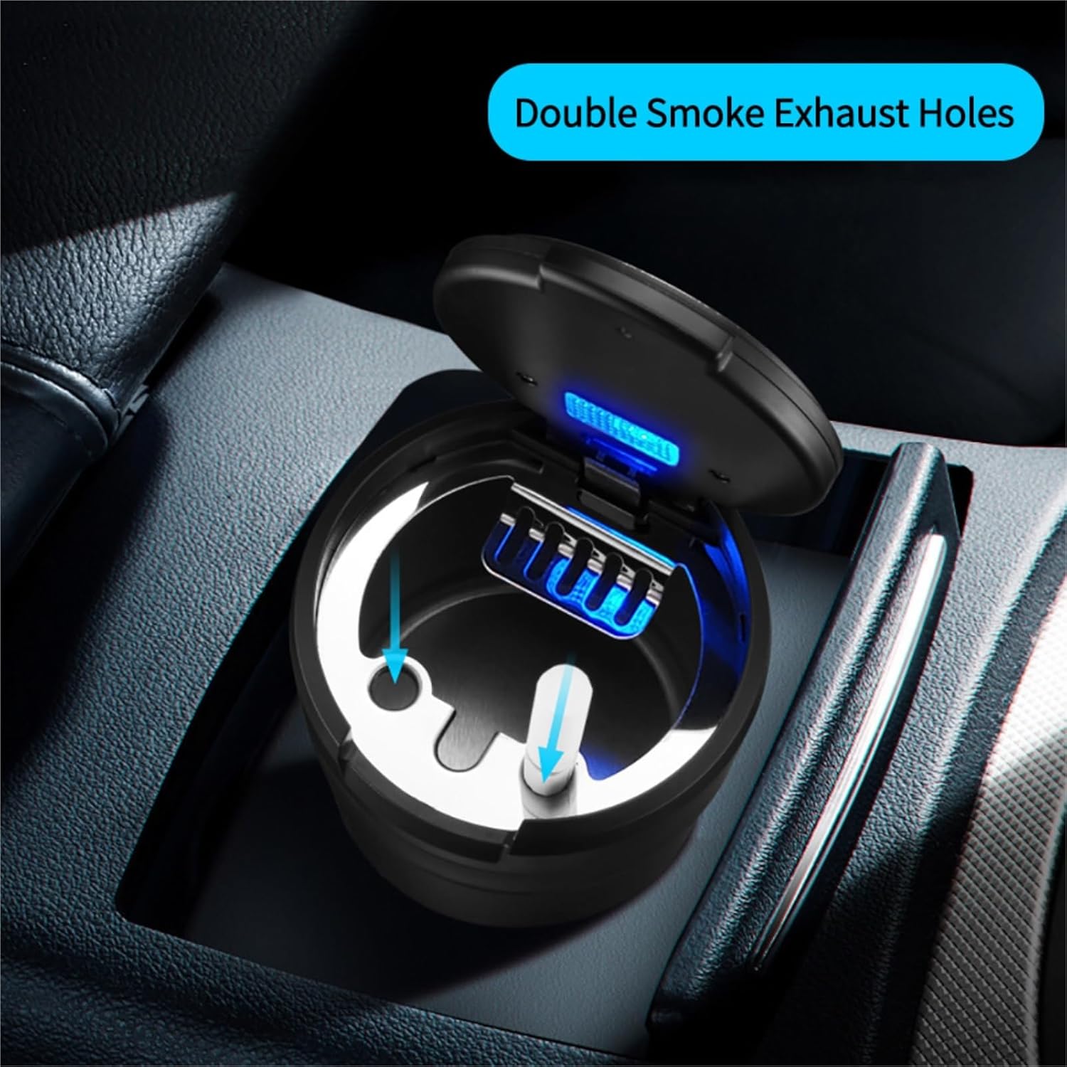 Car Ashtray Garbage Coin Storage Cup Container Cigar Ash Tray Car Styling Car Ashtray Car Styling Accessories(Black)