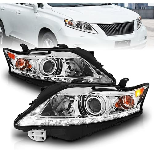AmeriLite Chrome Projector Headlights for Lexus RX350 - Passenger and Driver Side