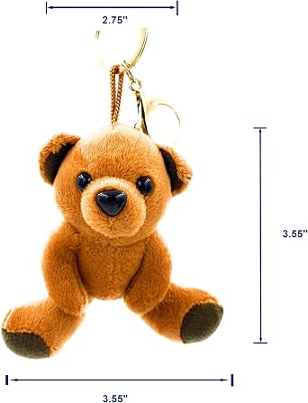 Teddy Bear Keychain Plush Mini Bear Cute Small Key Organizer Bag Pendant Purse Charm for Kids