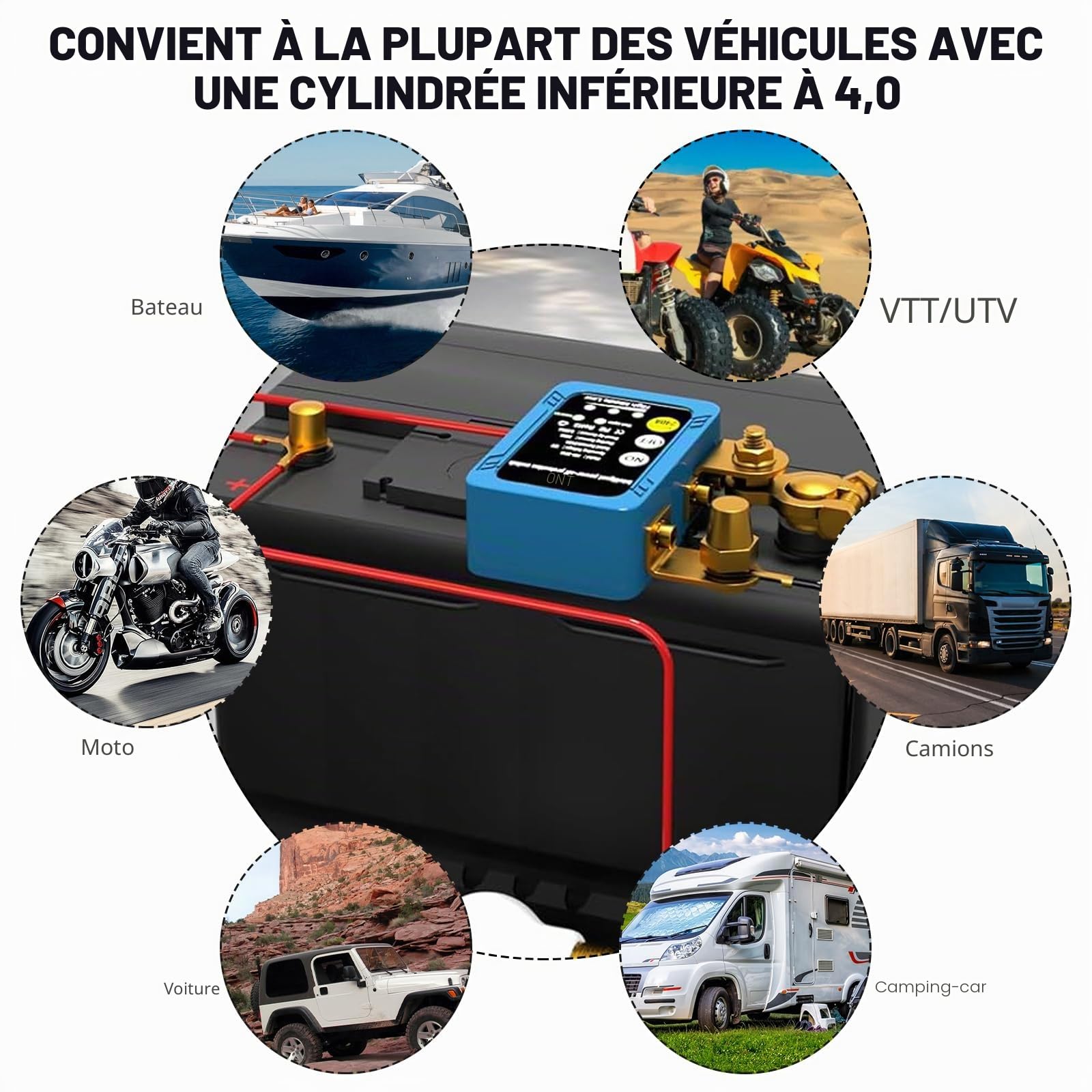 Coupe Circuit Batterie 12V 240A Coupe Batterie Voiture avec 2 Télécommandés Sans Fil, Interrupteur D'arrêt Automatique, Interrupteur de Batterie à Distance pour Voiture Camion Bateau