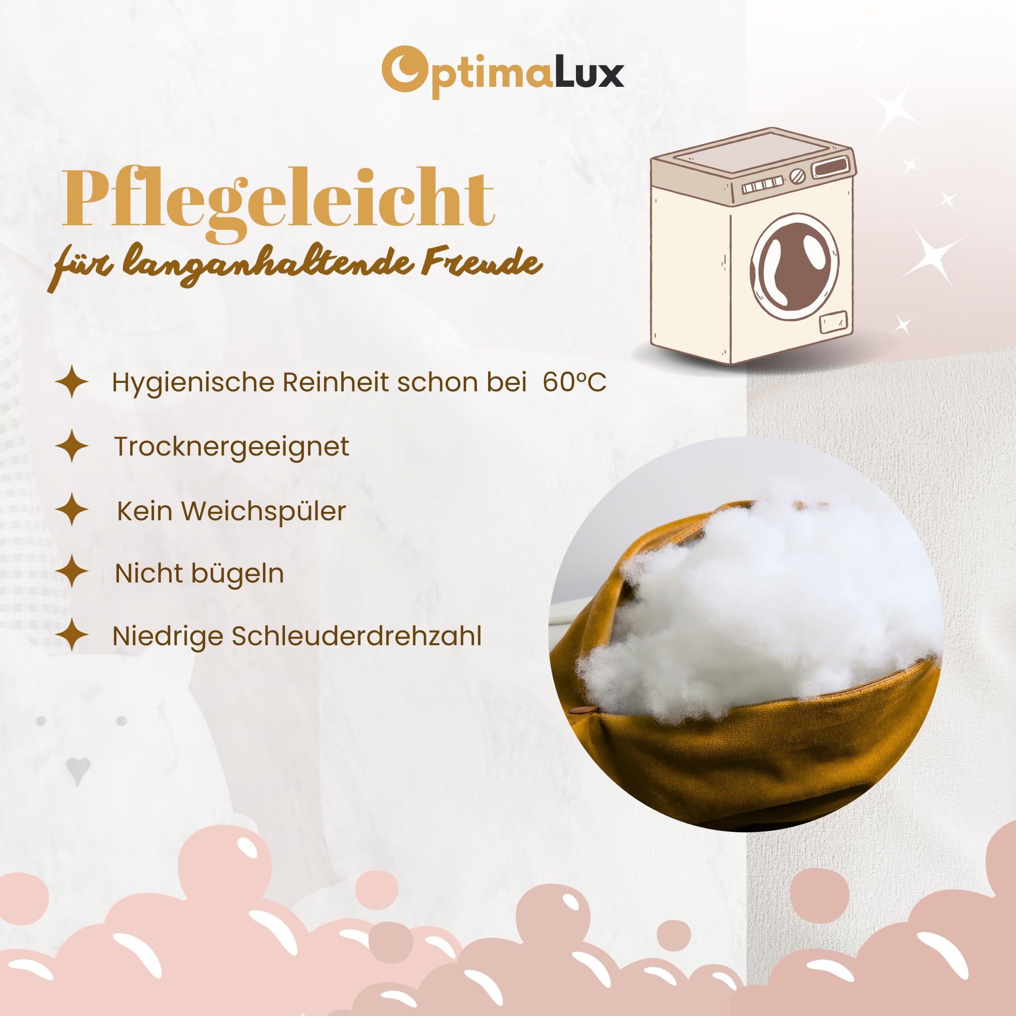 3kg Füllwatte Hochflauschig – Premium Füllmaterial für Kissen, Kuscheltiere, Amigurumi & Bastelwatte – 100% Polyester Fasern, Waschbar, Formbeständig, Stopfmaterial Weiß (3 x 1000g)