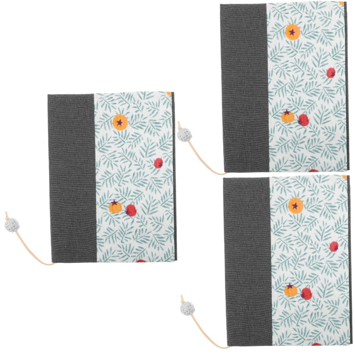 NUOBESTY Lot De 3 Protège-livres Élégants En Tissu Faits À La Main Pour Étudiants Pochettes Robustes Format A5