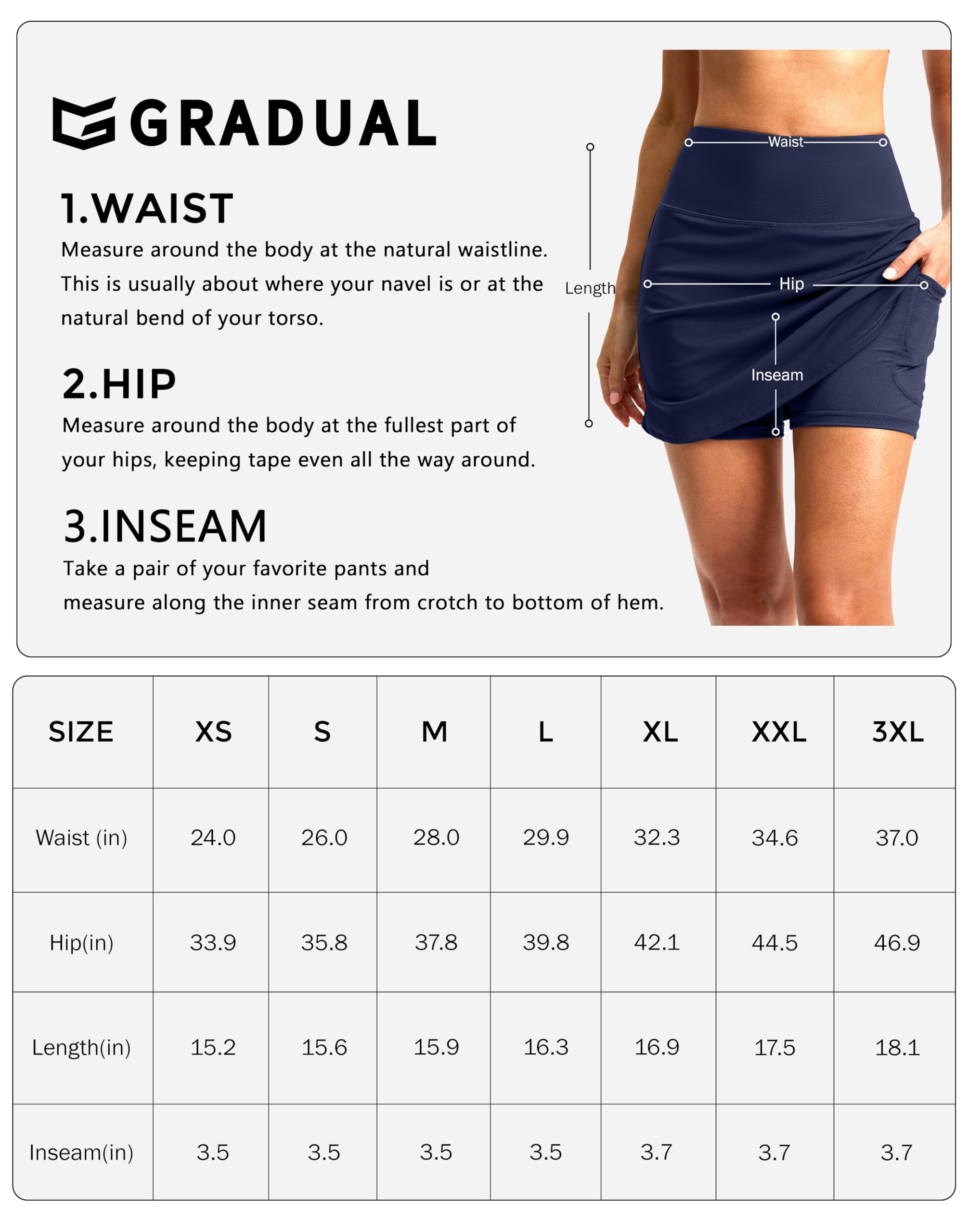 G Gradual Falda pantalón de golf para mujer, cintura alta, con 2 bolsillos interiores, pantalones cortos integrados elásticos para tenis, verano, casual