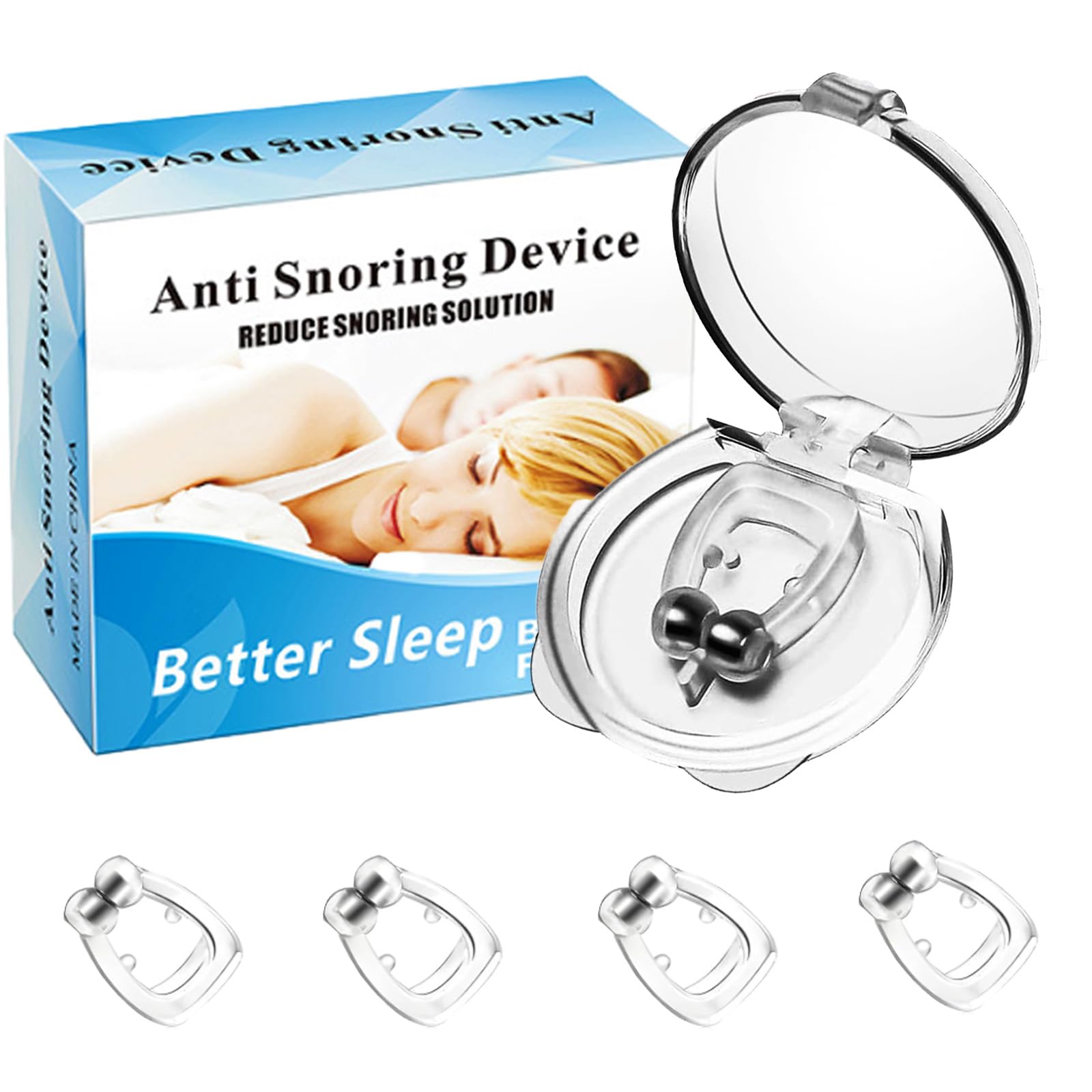Snore Stopper Anti Snoring Devices - Snoring Solution Anti Snoring Nose Clip Nose Magnet Clip for Breathing Sleeping