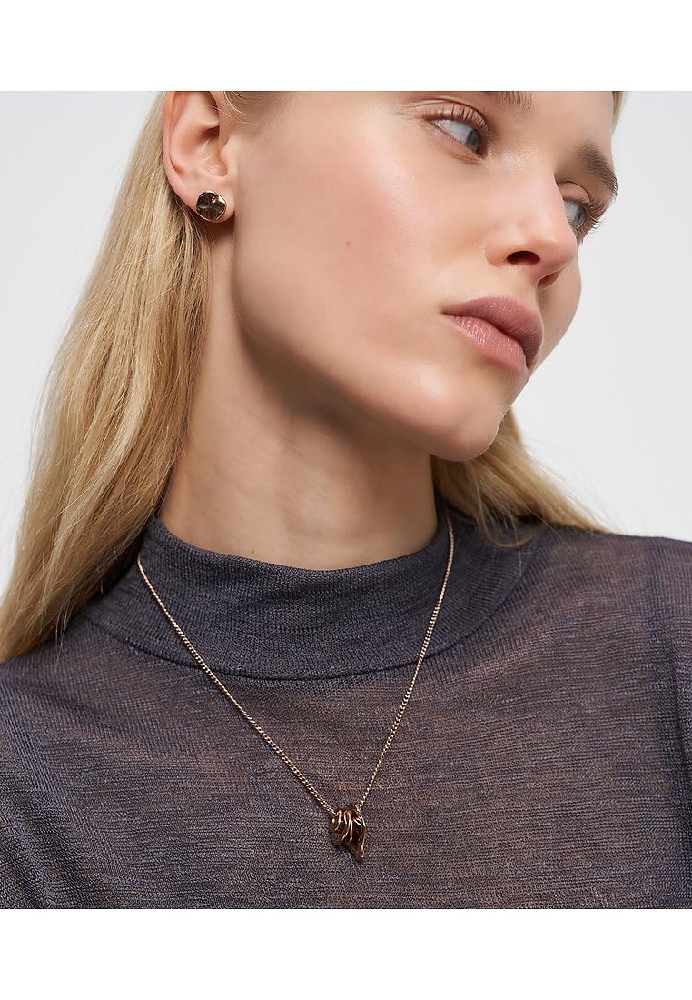 LIEBESKIND BERLIN Damen Schmuck – Kette, Armband und Ohrringe mit organischen Elementen aus Edelstahl - Anschmiegsame Anhänger variieren dynamisch in Form & Größe und verleihen durch ihren Schimmer
