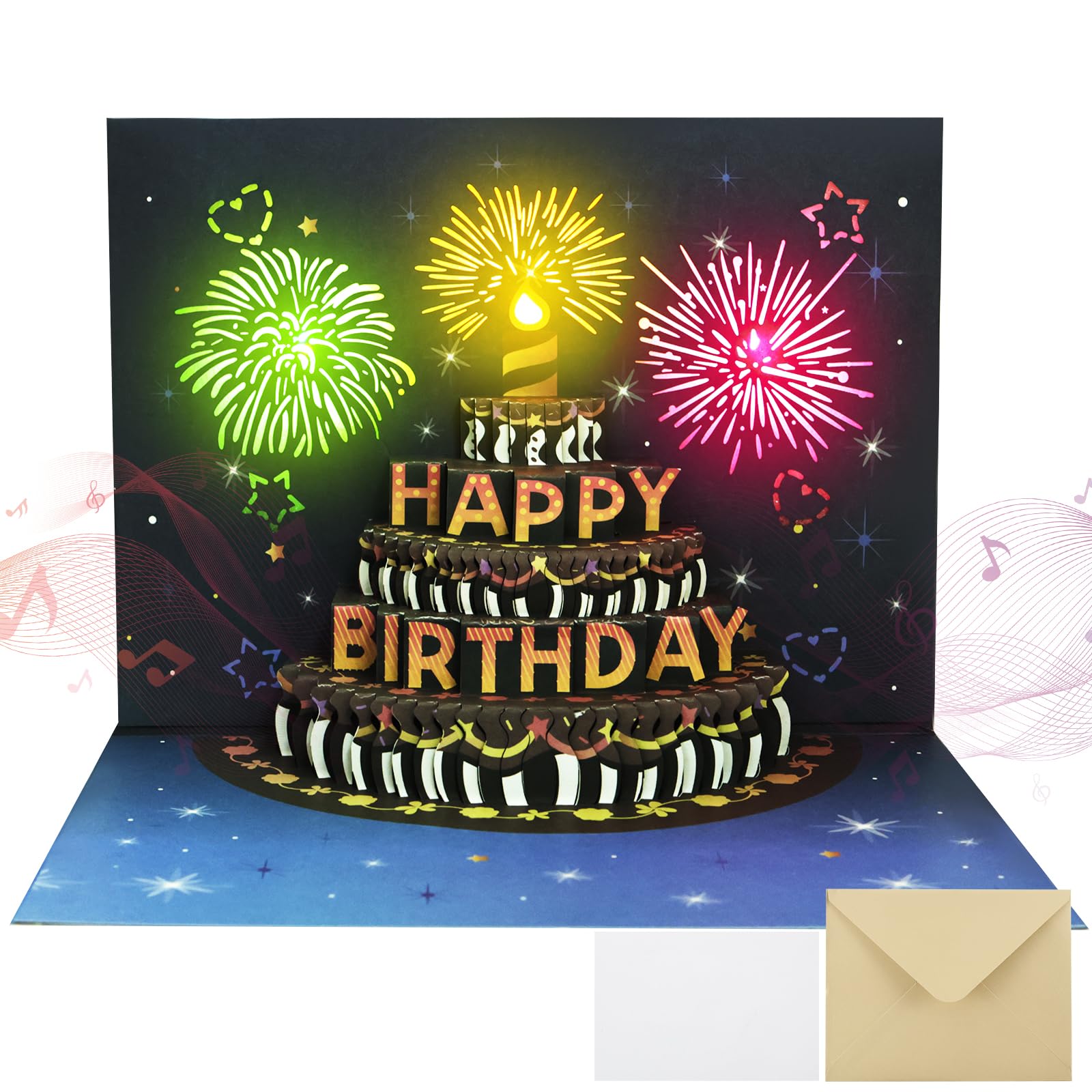 Birthday Cards Lights and Sound Pop up Happy Birthday Card