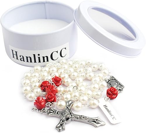 Miniatura 5 de Hedi 6mm Perla Católica rosario de vidrio con Lourdes como pieza central